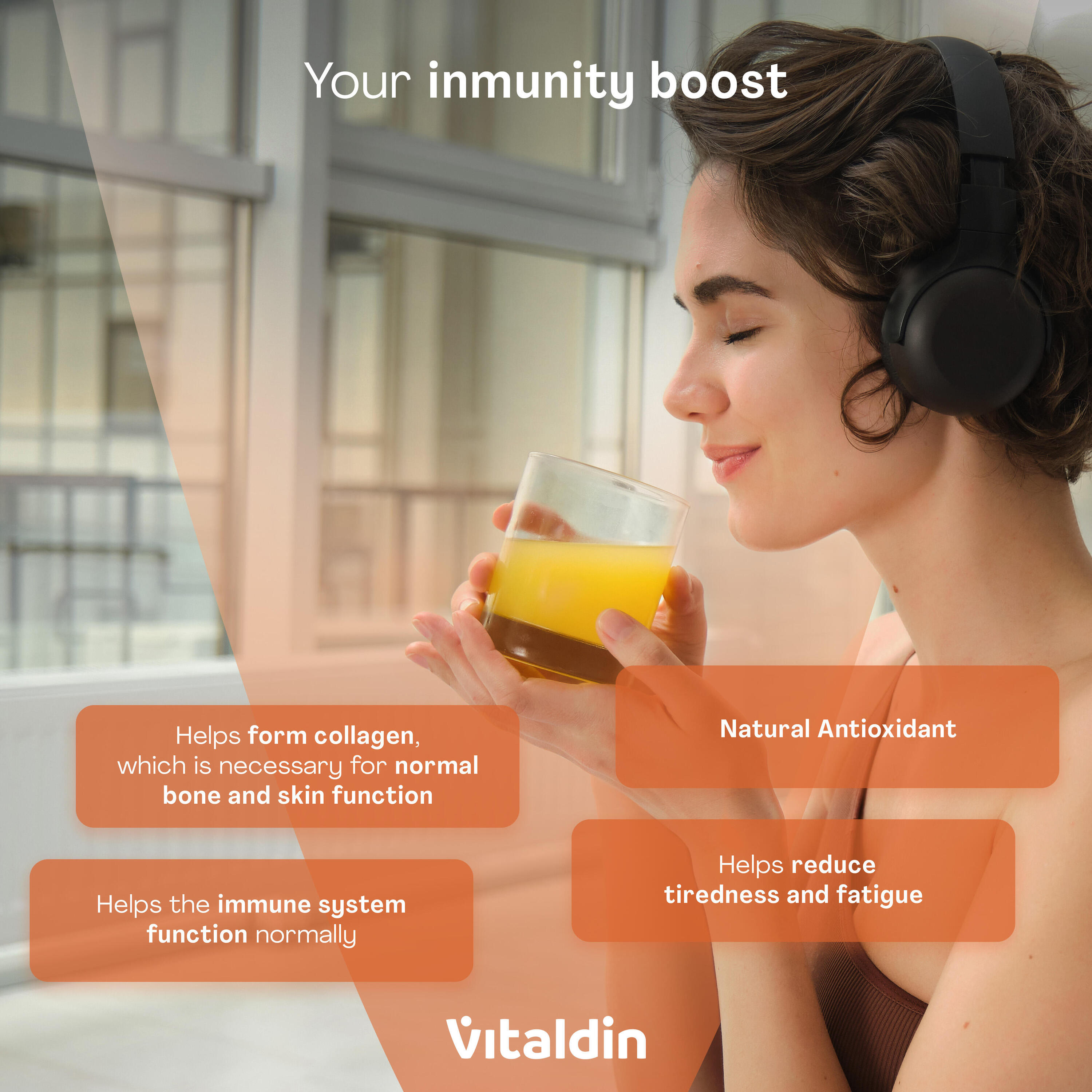 Gommes Vitaldin Vitamine C Orange Vegan Sans Sucre 3 pots 3/5