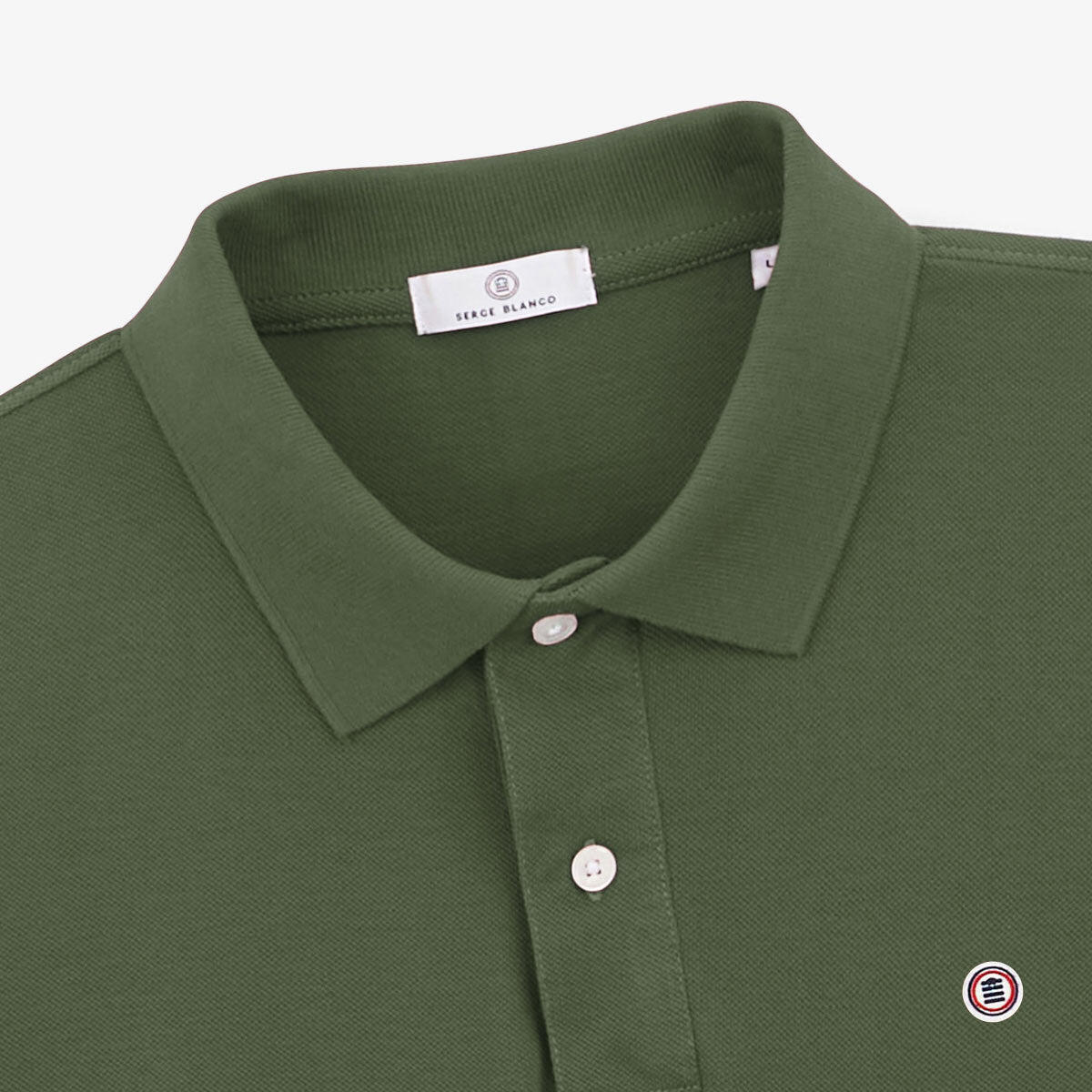 Polo a maniche corte in cotone piqué Lucas verde militare 4/6