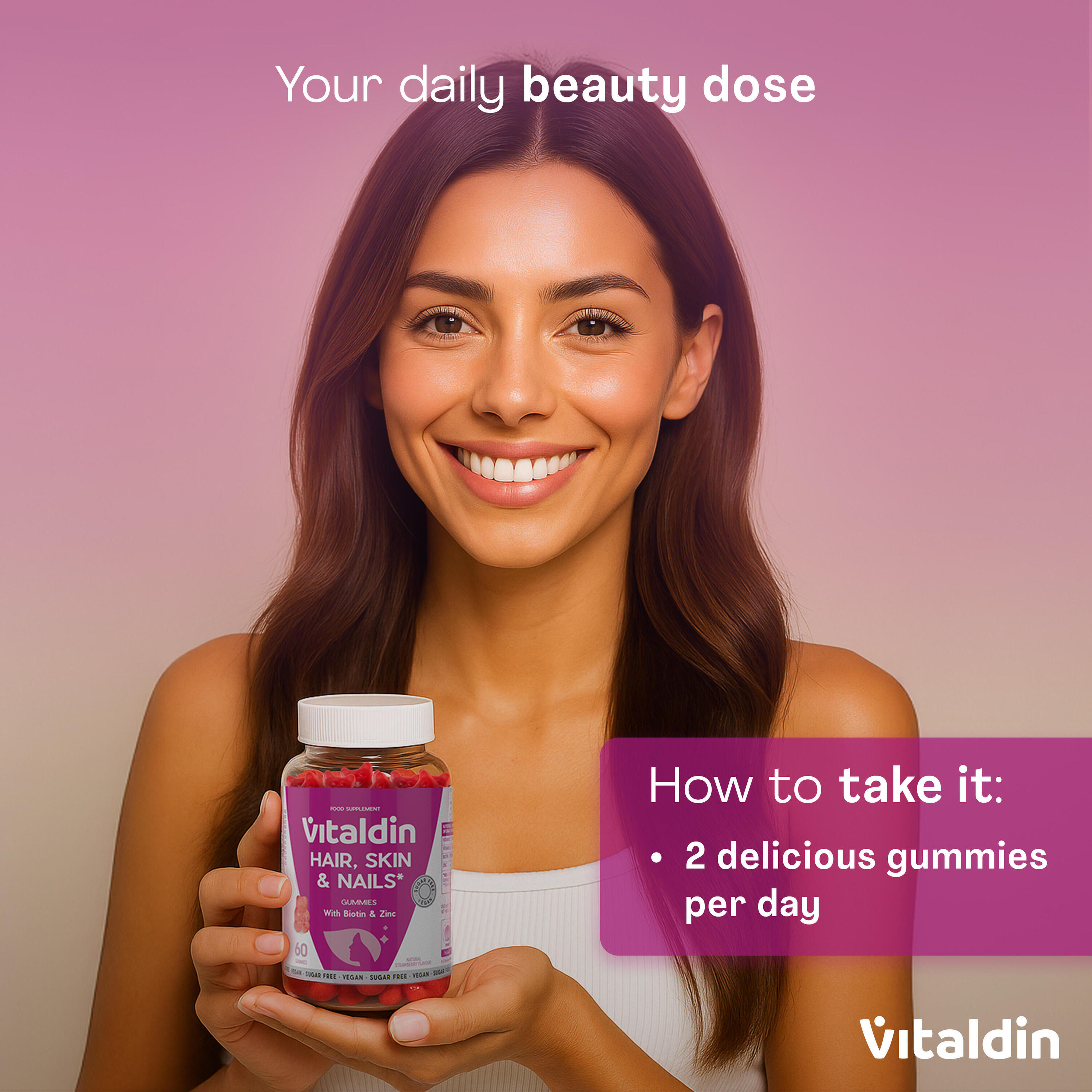 Vitaldin Gummies Multivitamines Cheveux Peau Ongles 3 pots 5/5