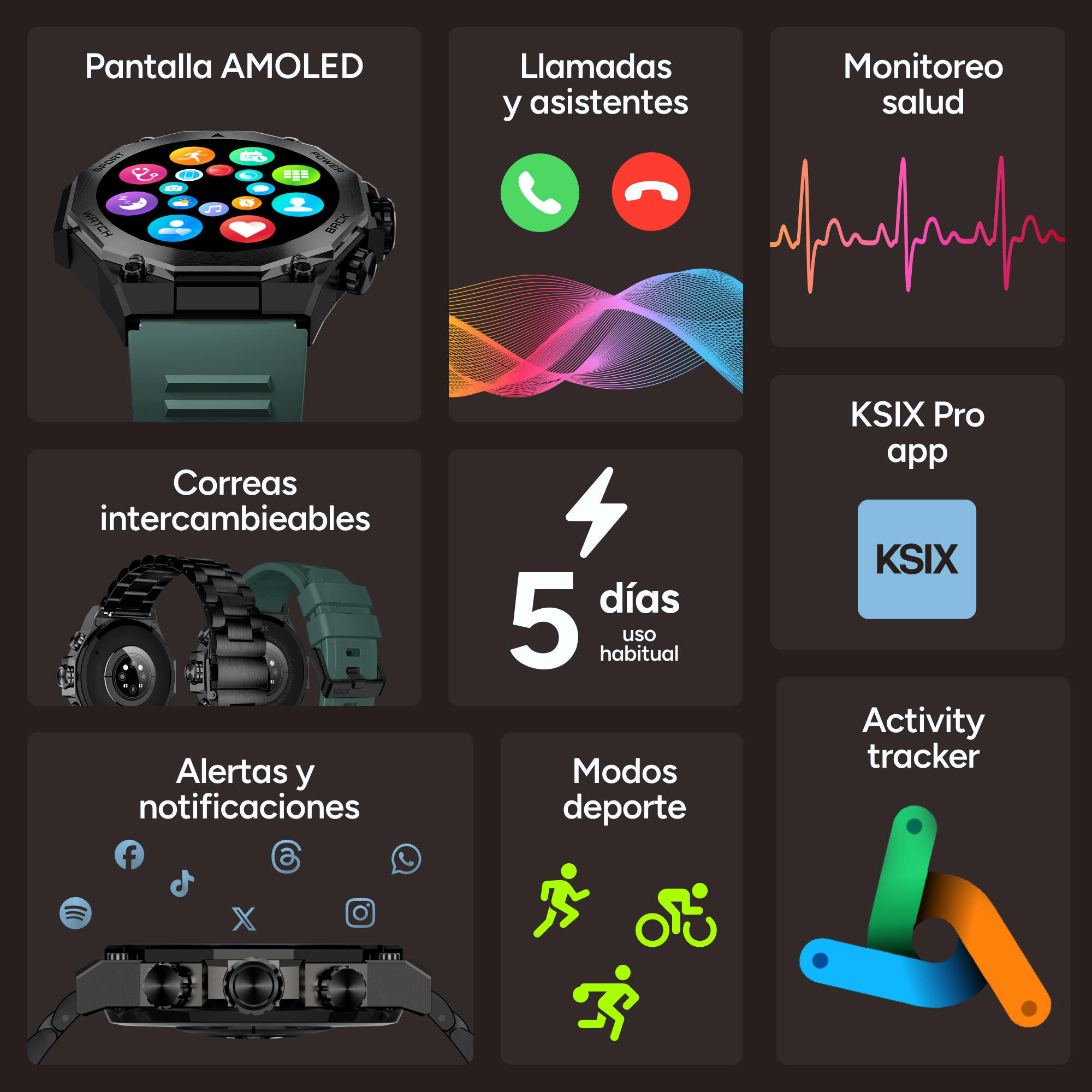 Smartwatch KSIX Titanium Go 2/7