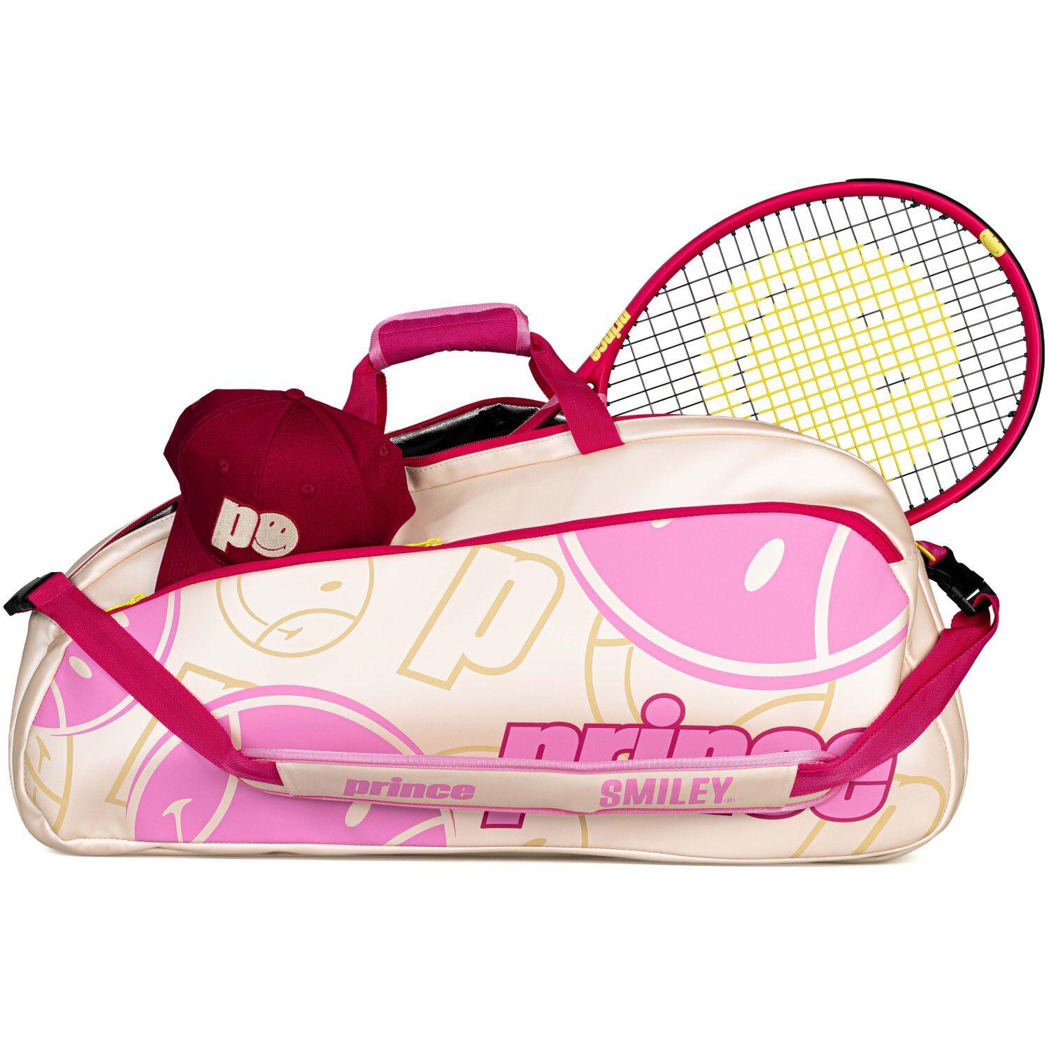 Raquetero Prince SMILEY COM 1 COMP rosa 3/4