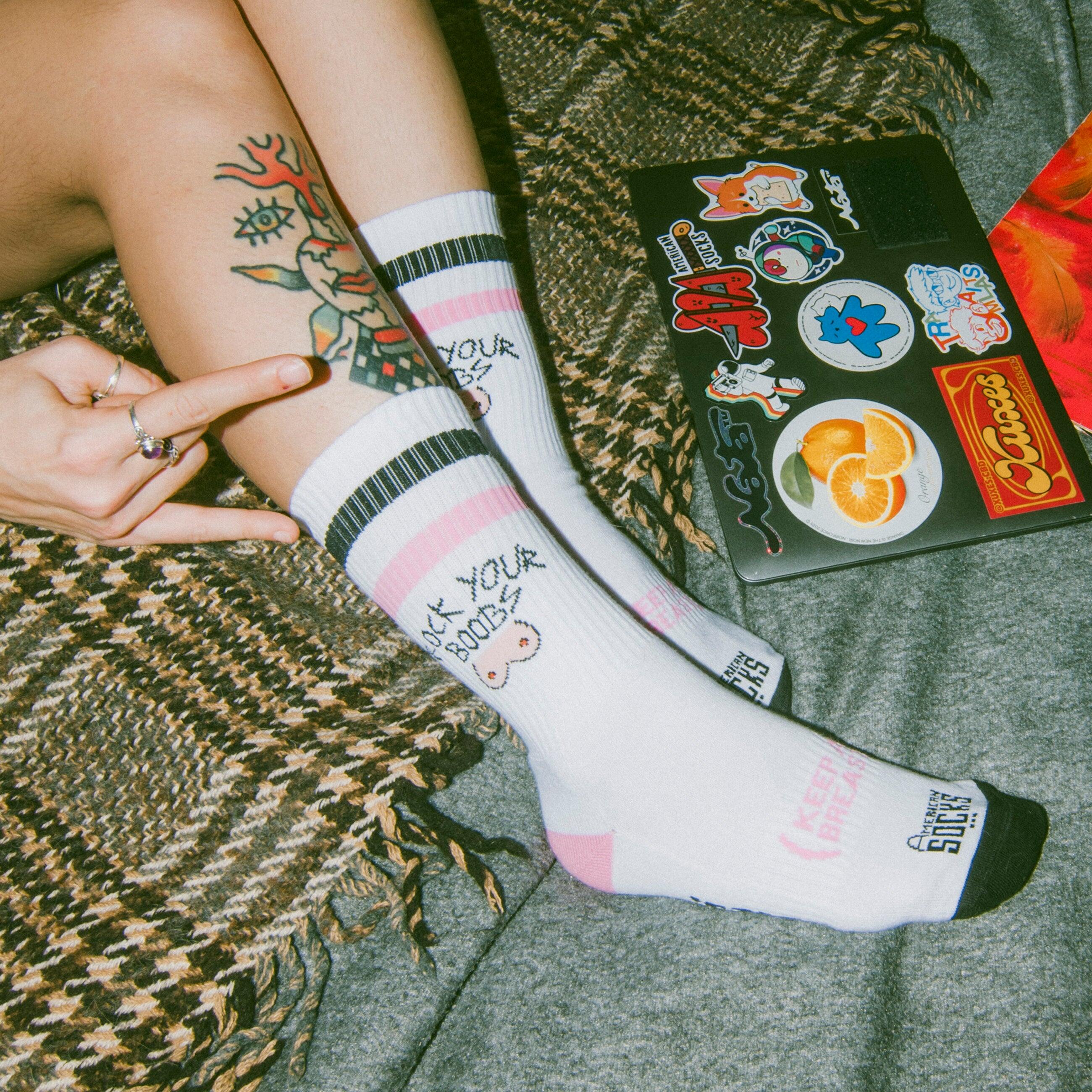 Chaussettes Keep a Breast - Rock Your Boobs - Mid High - American Socks 3/6