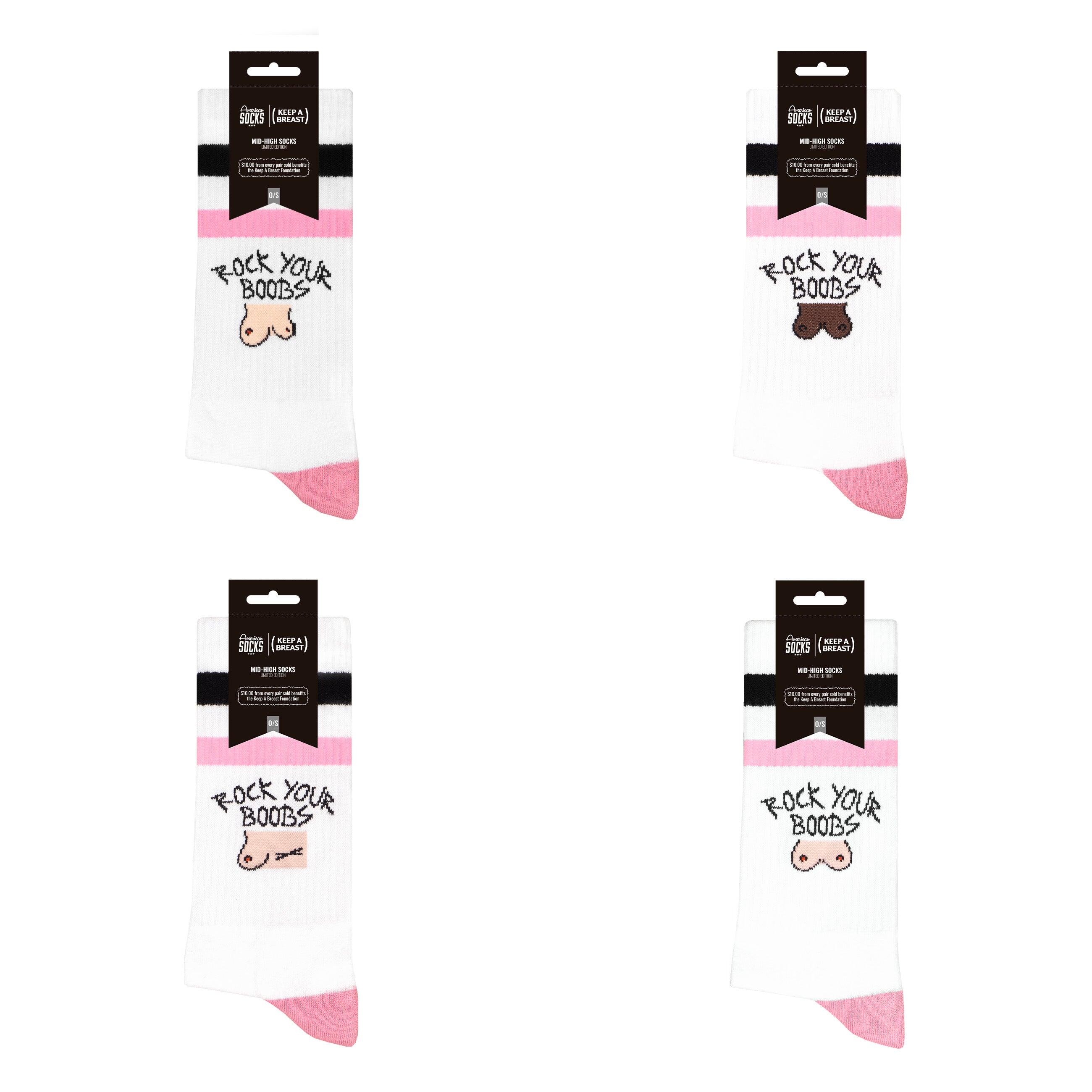 Chaussettes Keep a Breast - Rock Your Boobs - Mid High - American Socks 2/6