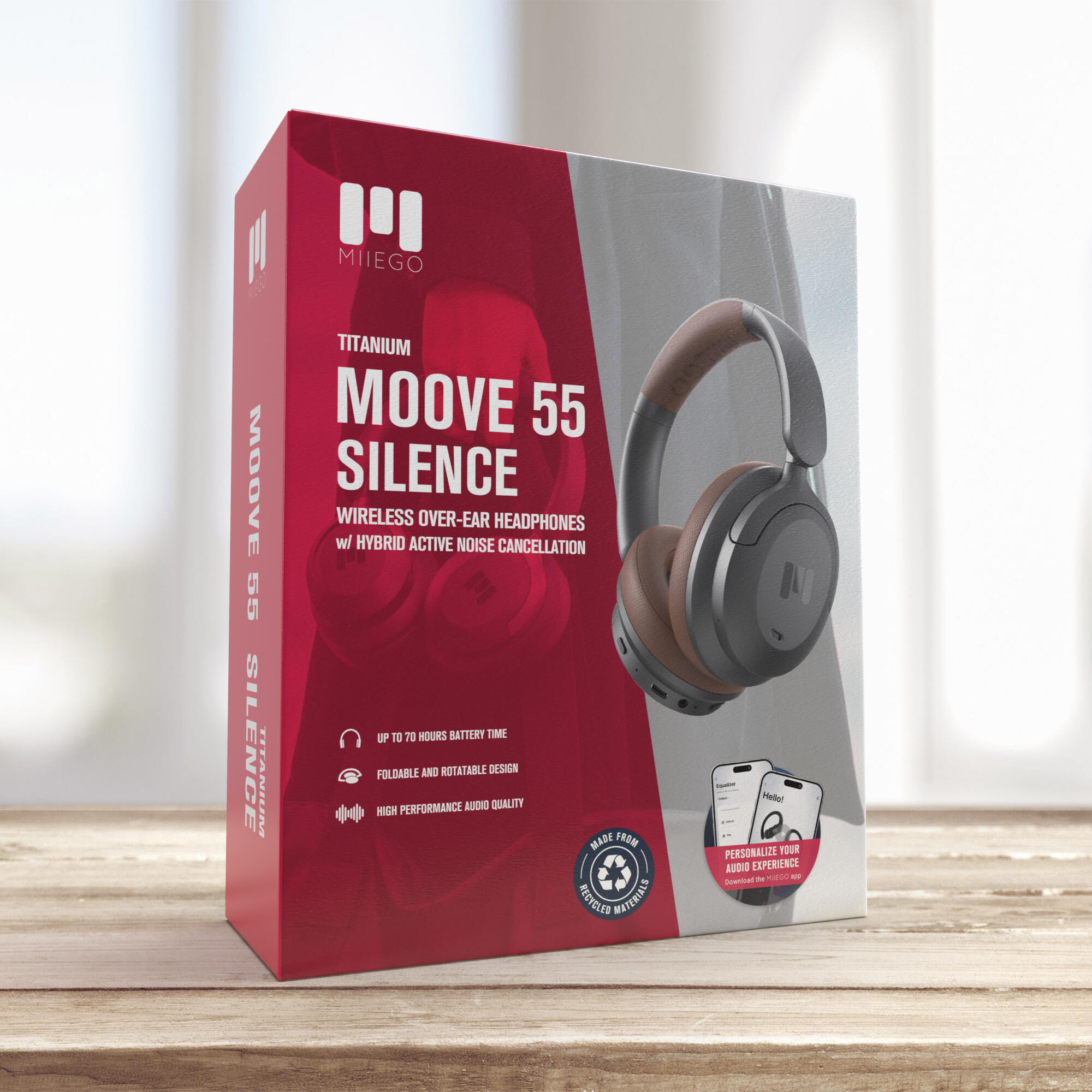 MOOVE 55 Silence Titanium koptelefoon voor sport en vrijetijd 7/7