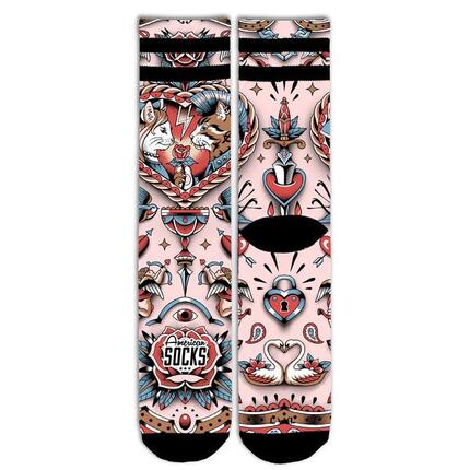 Chaussettes Feline Hearts - Mid High - American Socks