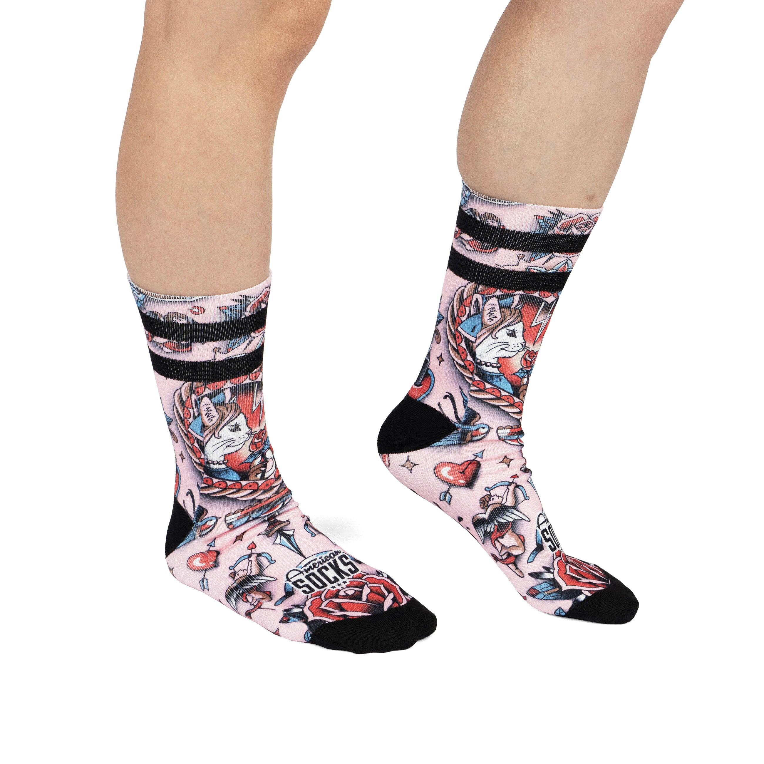 Calzini Feline Hearts - Mid High - American Socks 4/6