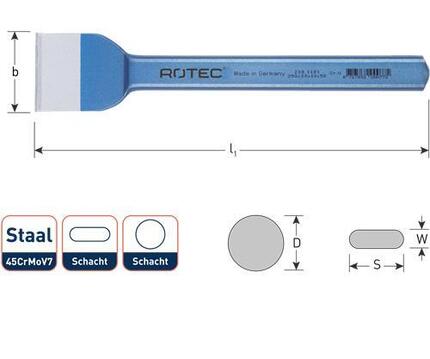 Ciseau plat-ovale Rotec 60x230 mm