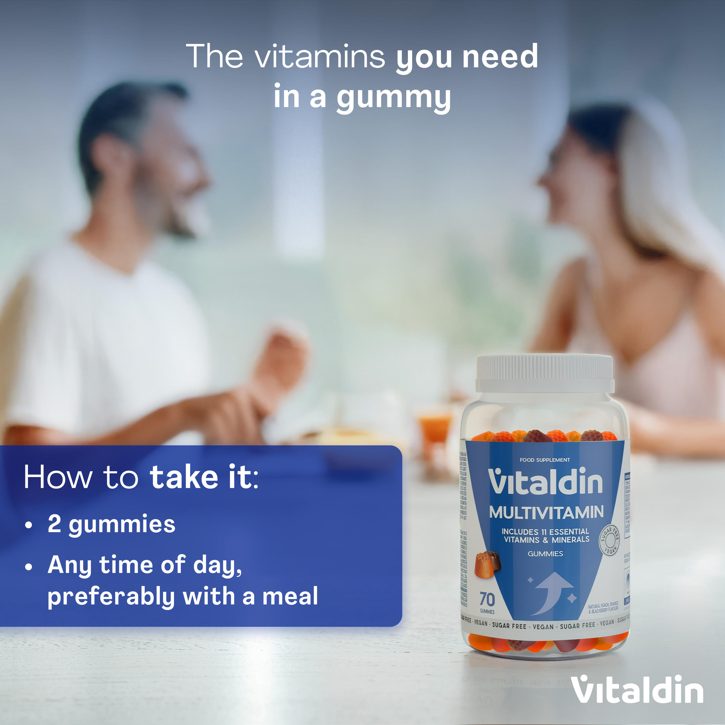 Vitaldin Gummies Multivitamines Adultes Saveur Fruits 3 pots Vegan 5/5