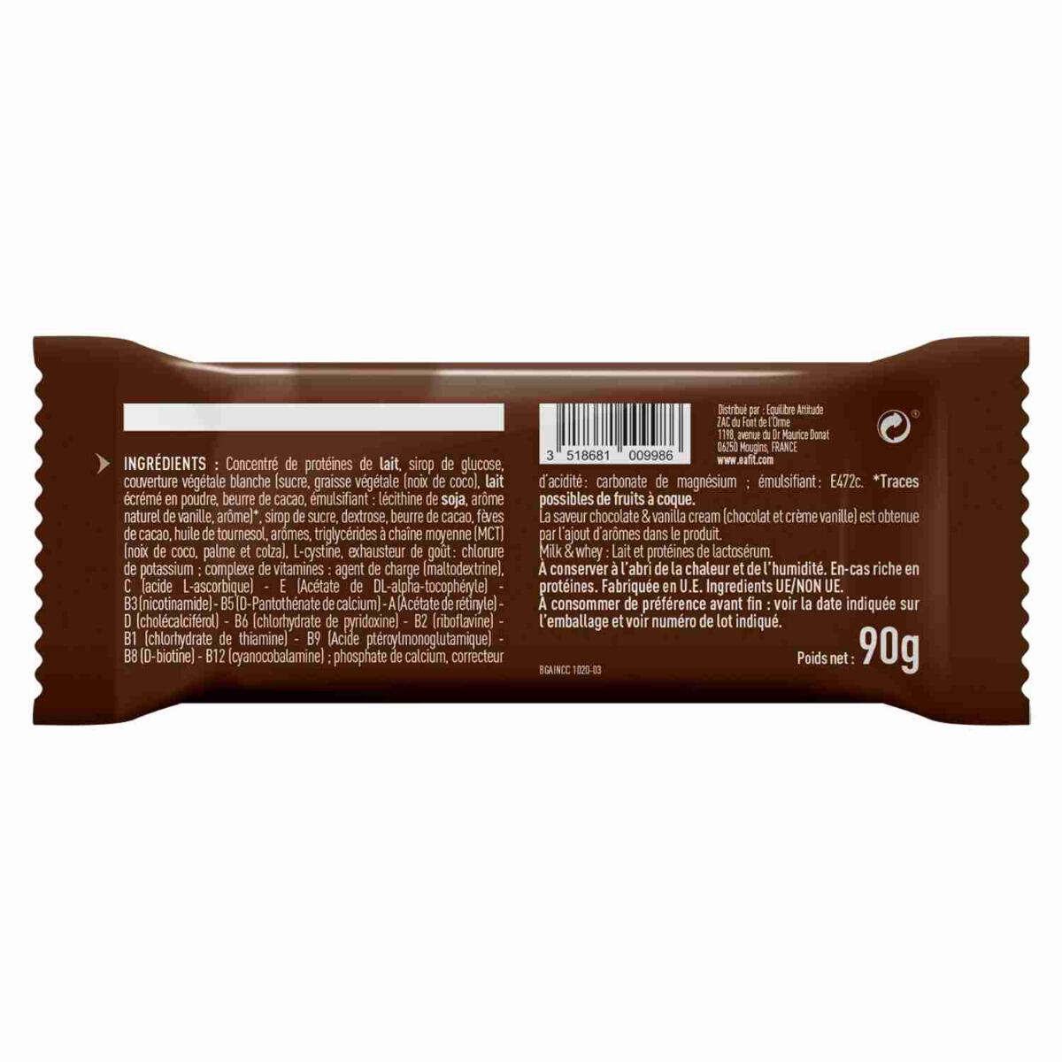 La Barre Gainer Chocolate & Vanilla Cream x 16 barres 2/7