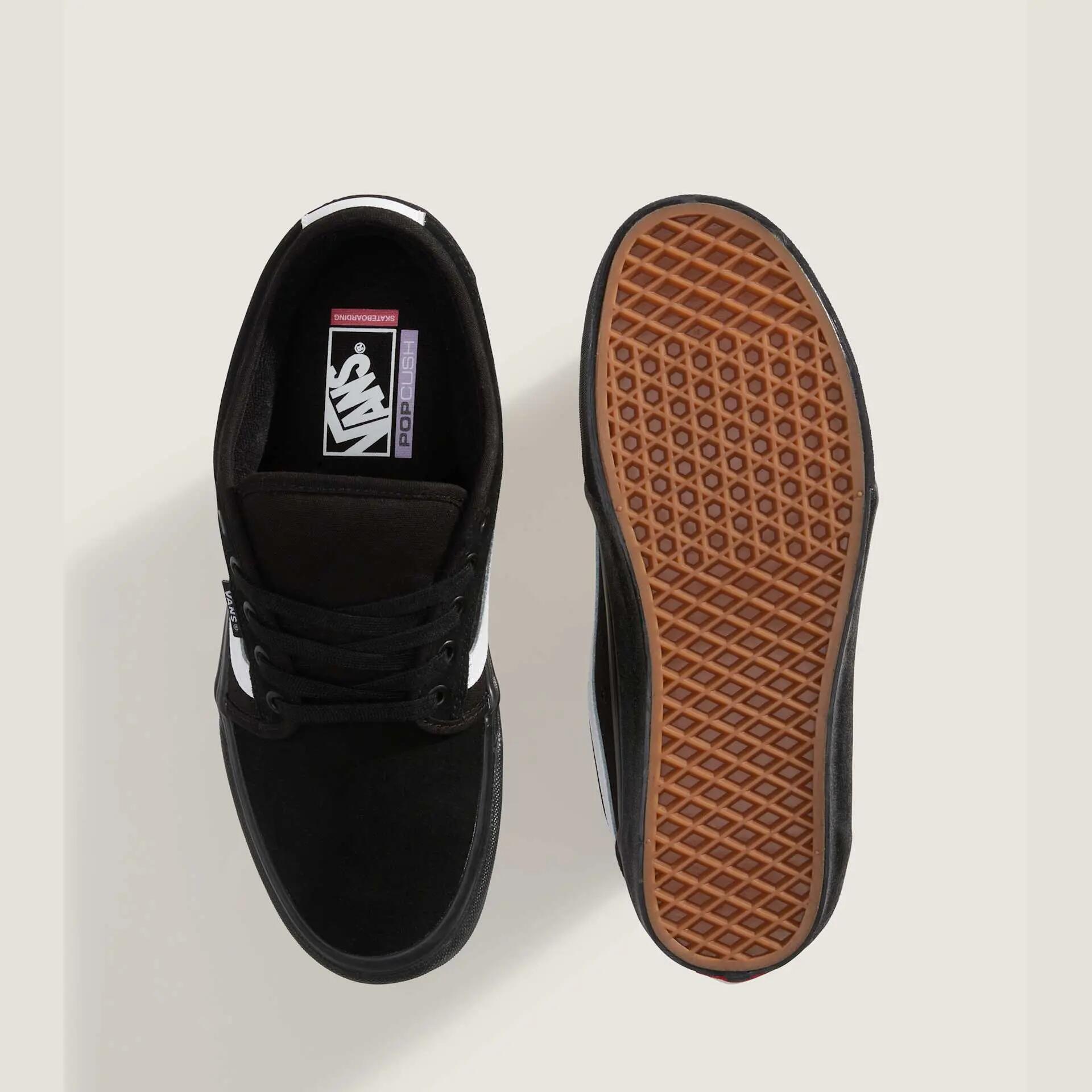 VANS CHUKKA LOW SIDESTRIPE fekete férfi deszkás cipő PopCush párnázással 3/5