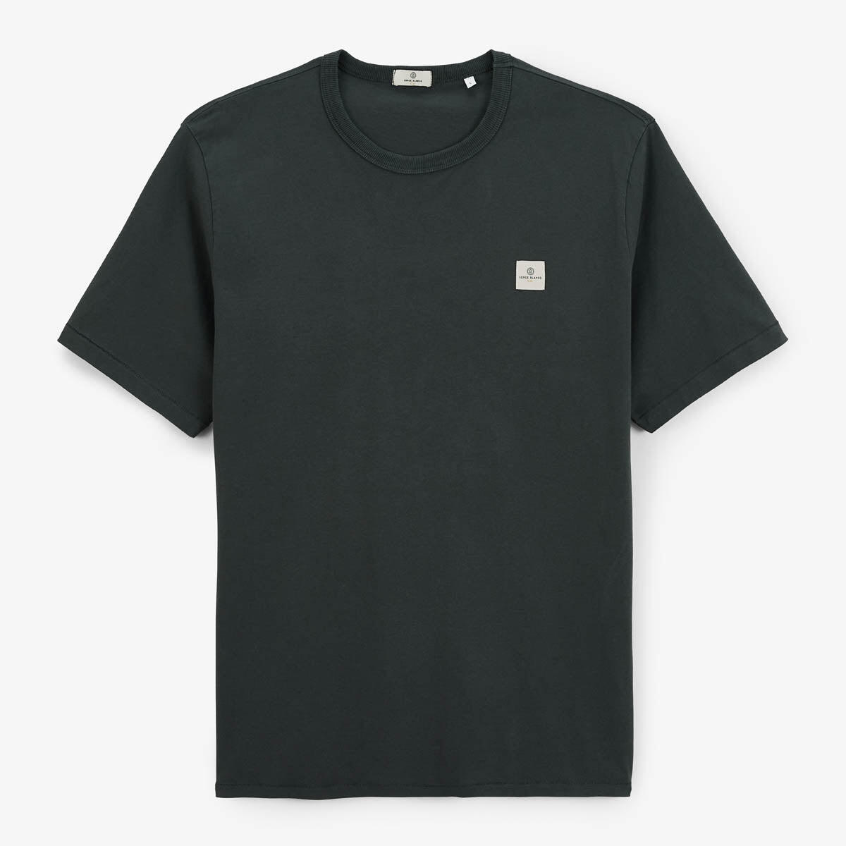 T-shirt girocollo in jersey di cotone grigio antracite con stampa sul retro 3/7