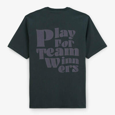 T-shirt met ronde hals van koolstofgrijze katoenen jersey met print op de rug