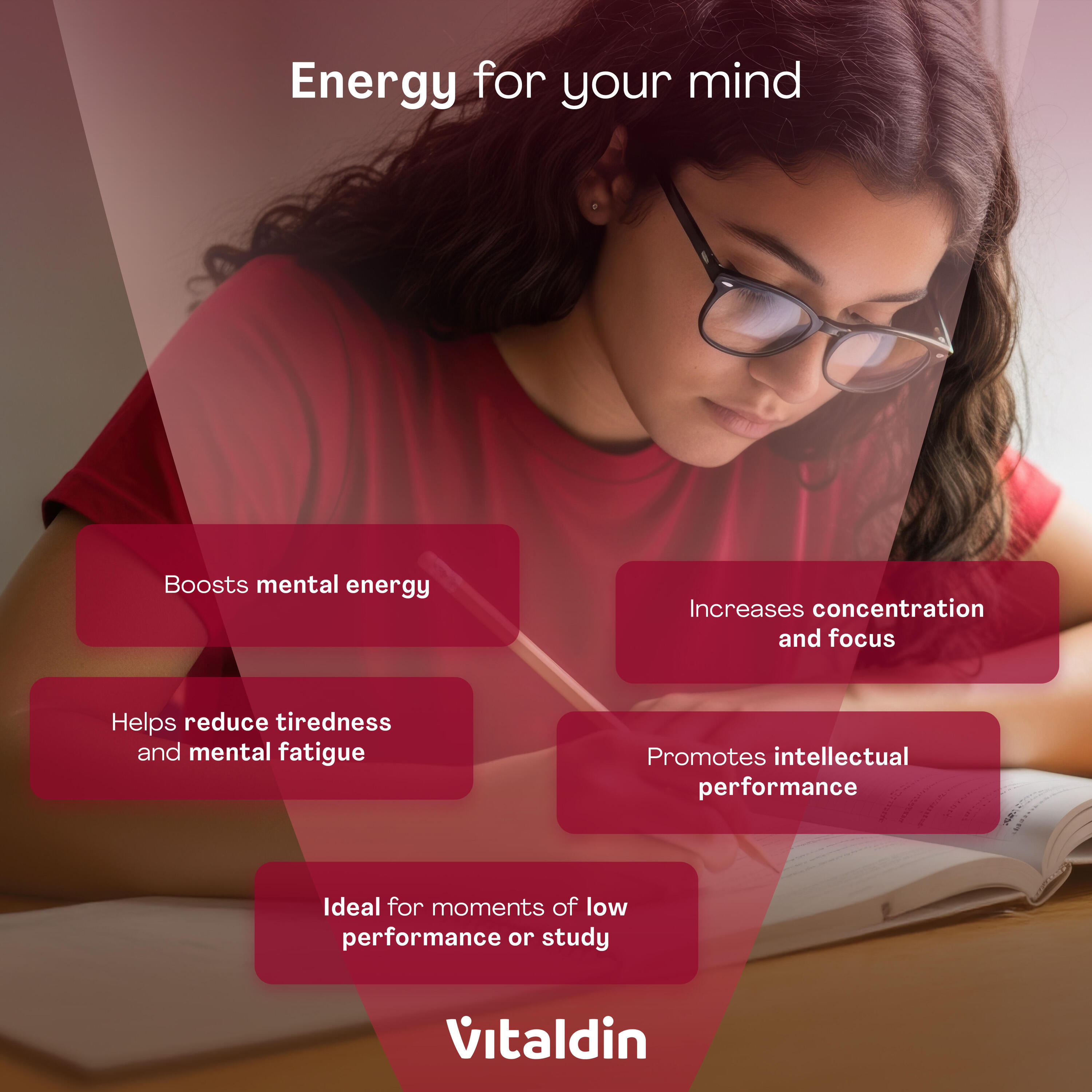 Gommes Énergétiques Vitaldin Cerise 3 pcs avec ginseng et caféine 3/5
