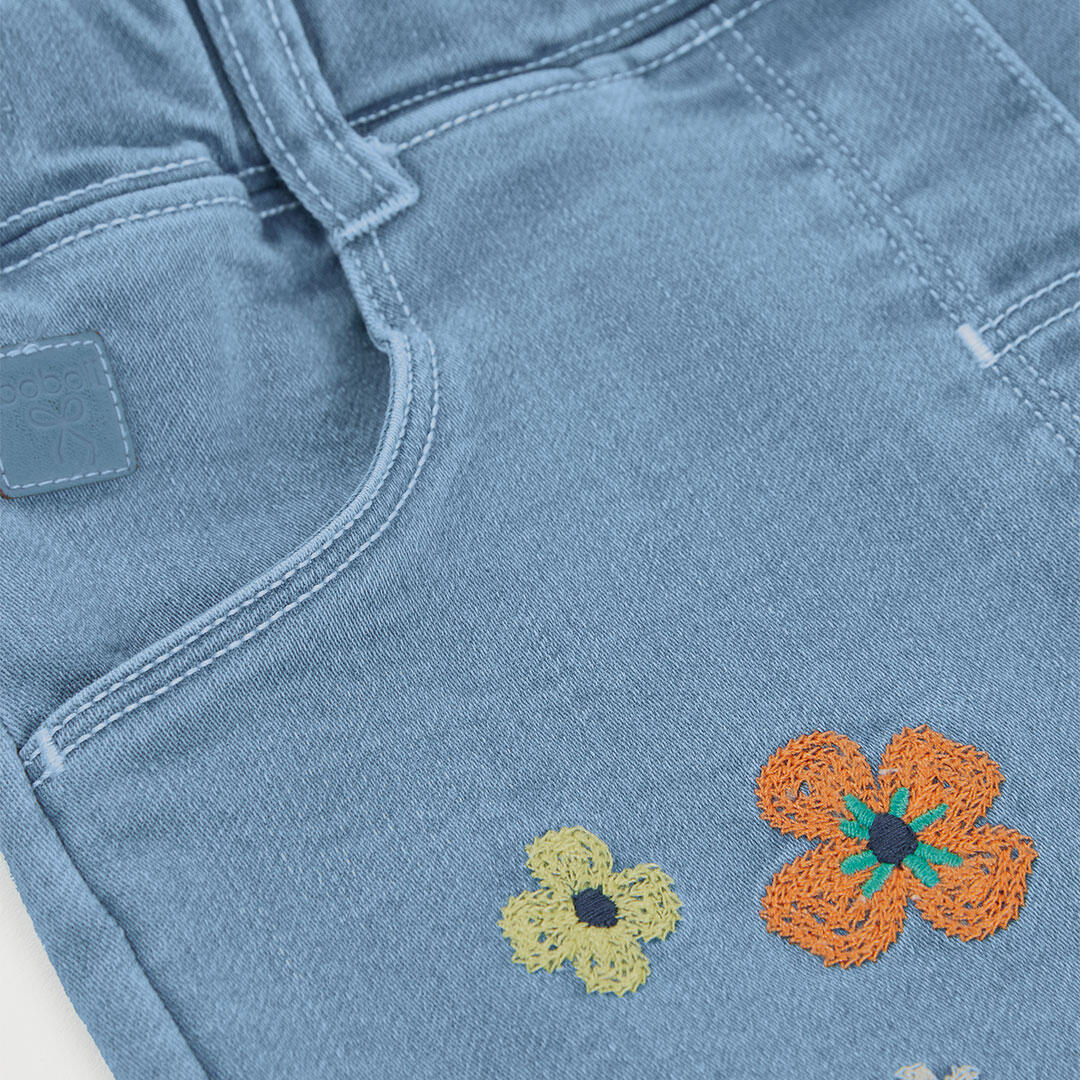 Pantalones de verano de senderismo kids niña boboli azul 3/4