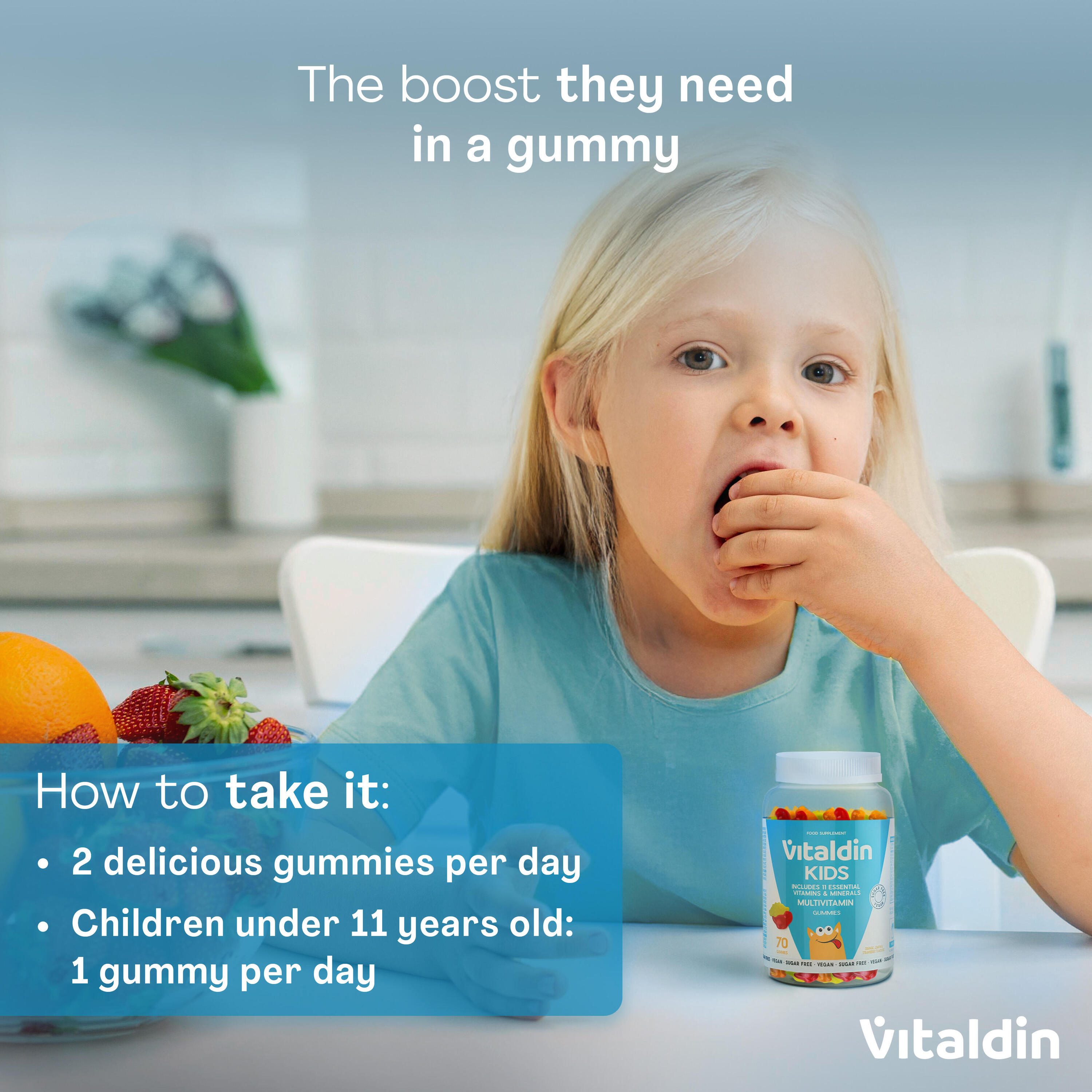 Gominolas Multivitaminas Vitaldin D3 para Niños Sabor Frutas Sin azúcar 3 botes 5/5