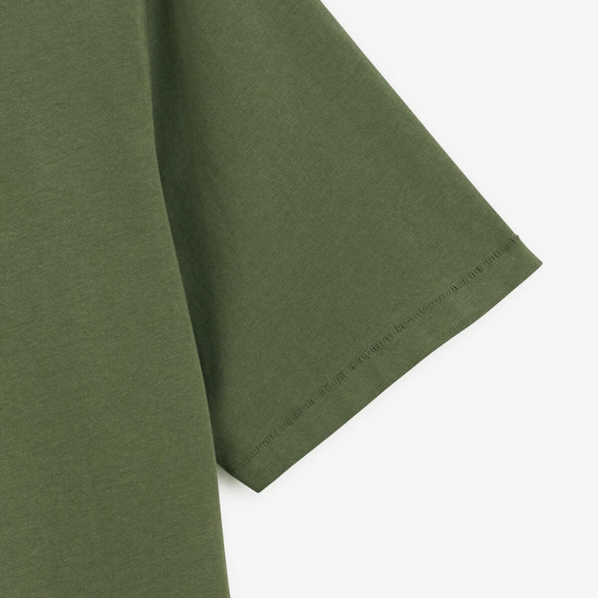 T-shirt girocollo verde militare in cotone con stampa polpo sul retro 5/7