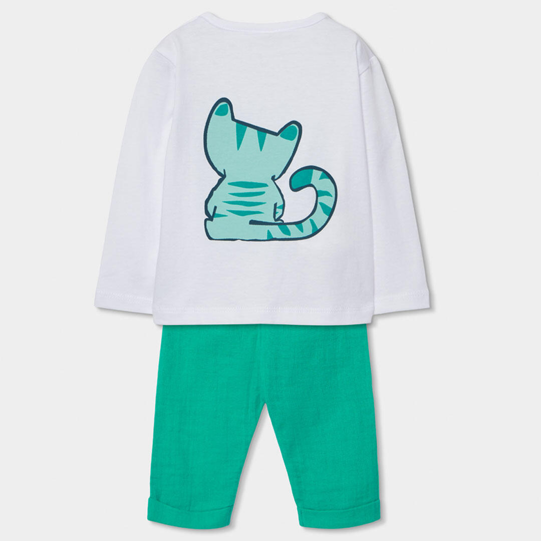 Conjuntos de verano de gimnasia bebé niño boboli blanco 2/7