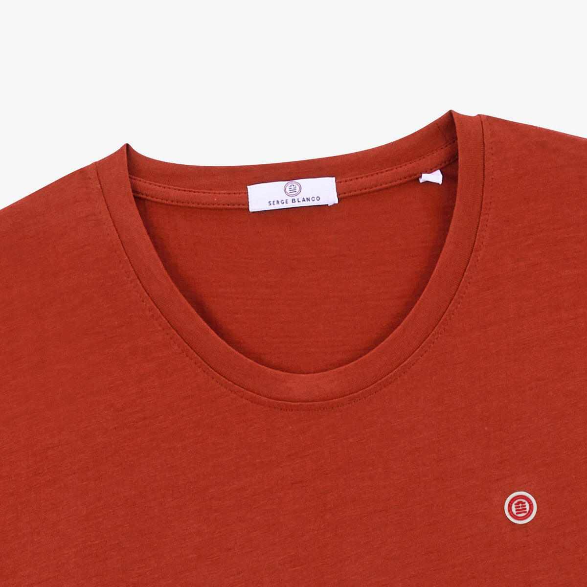 T-shirt girocollo Théo in cotone rosso 4/5
