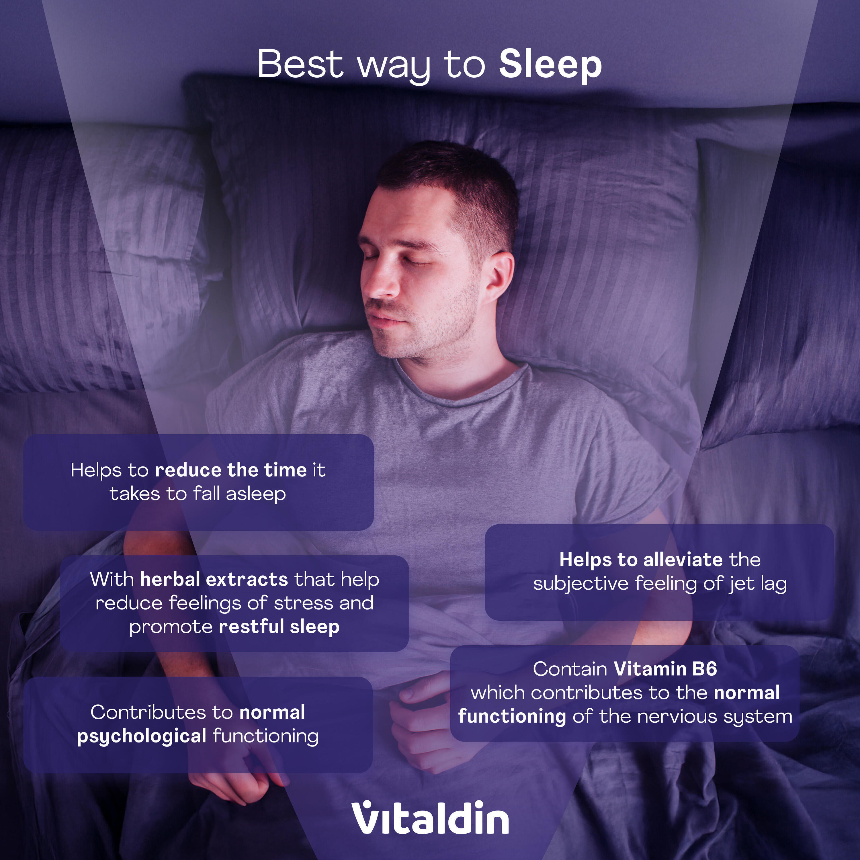 Vitaldin Sleep Gummies Mélatonine, Passiflore, Mélisse Goût Mûre 3/5