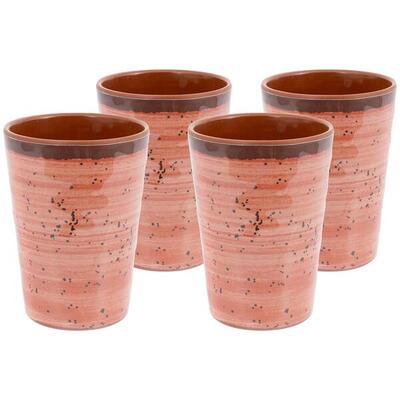 Beker - halo - 4 stuks - melamine - clay