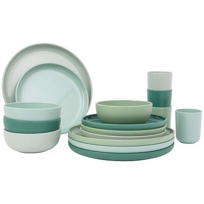 Bo-camp - servies - dune - rpet - groen - 16-delig