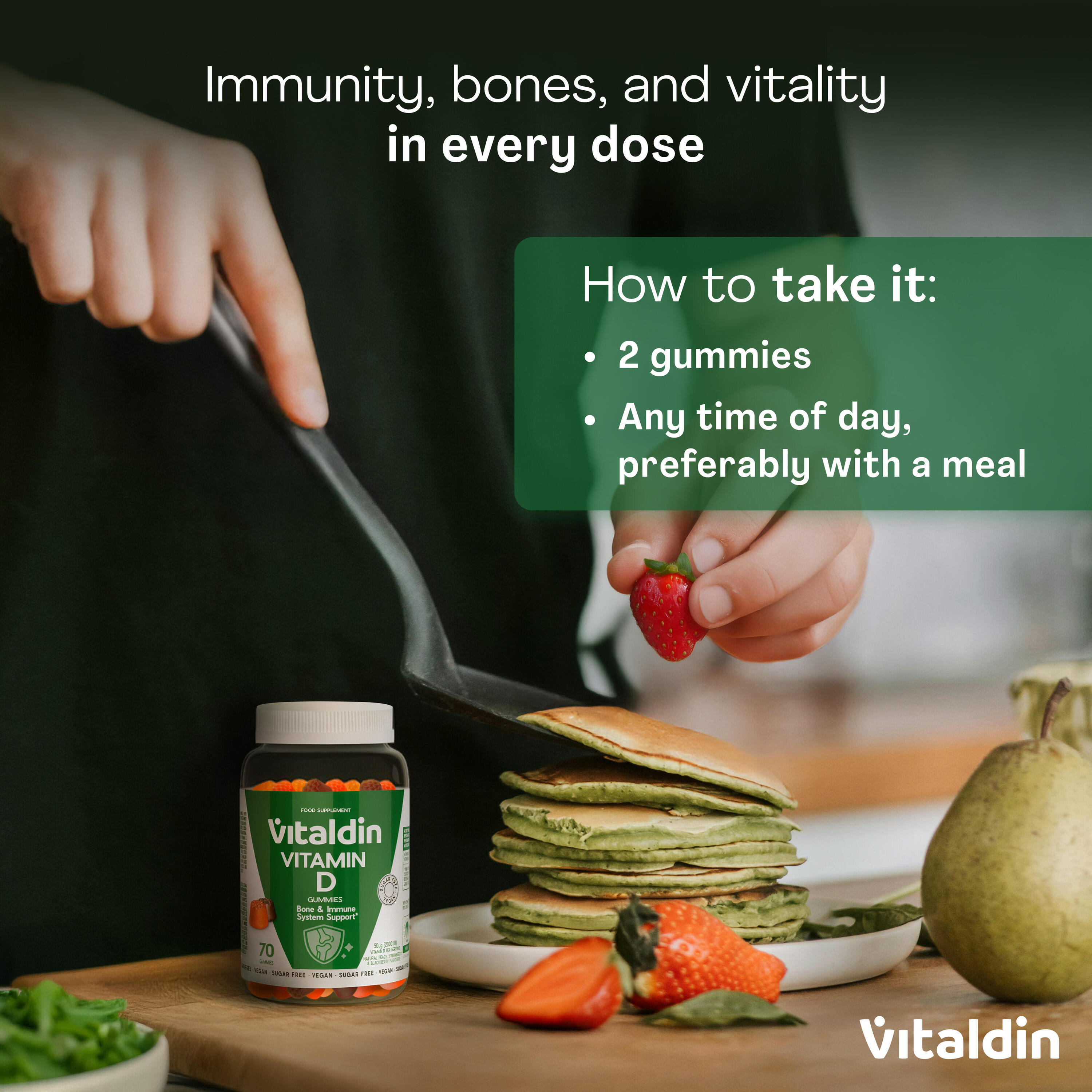 Vitaldin Vitamine D Gummies 2000 IE Vegan Suikervrij 3 potten 5/5