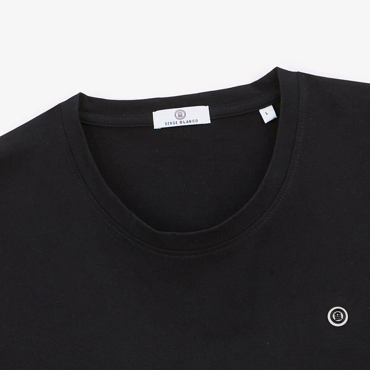T-shirt de gola redonda Théo em algodão preto 4/5