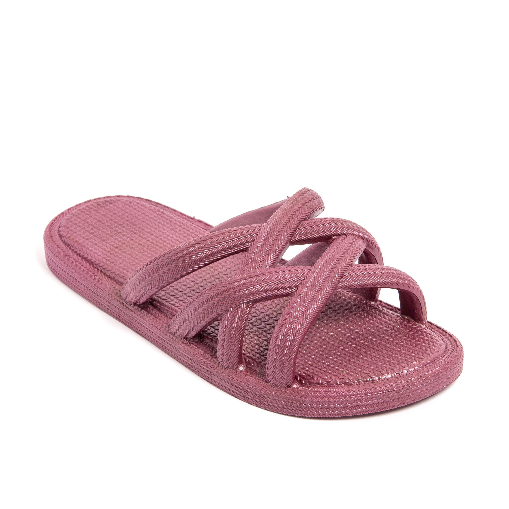 Sandali da spiaggia donna BRASILERAS bordeaux con suola gomma 2/7