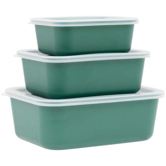 Bo-Camp - Boîtes de rangement - 3 Pièces - RPET - Vert