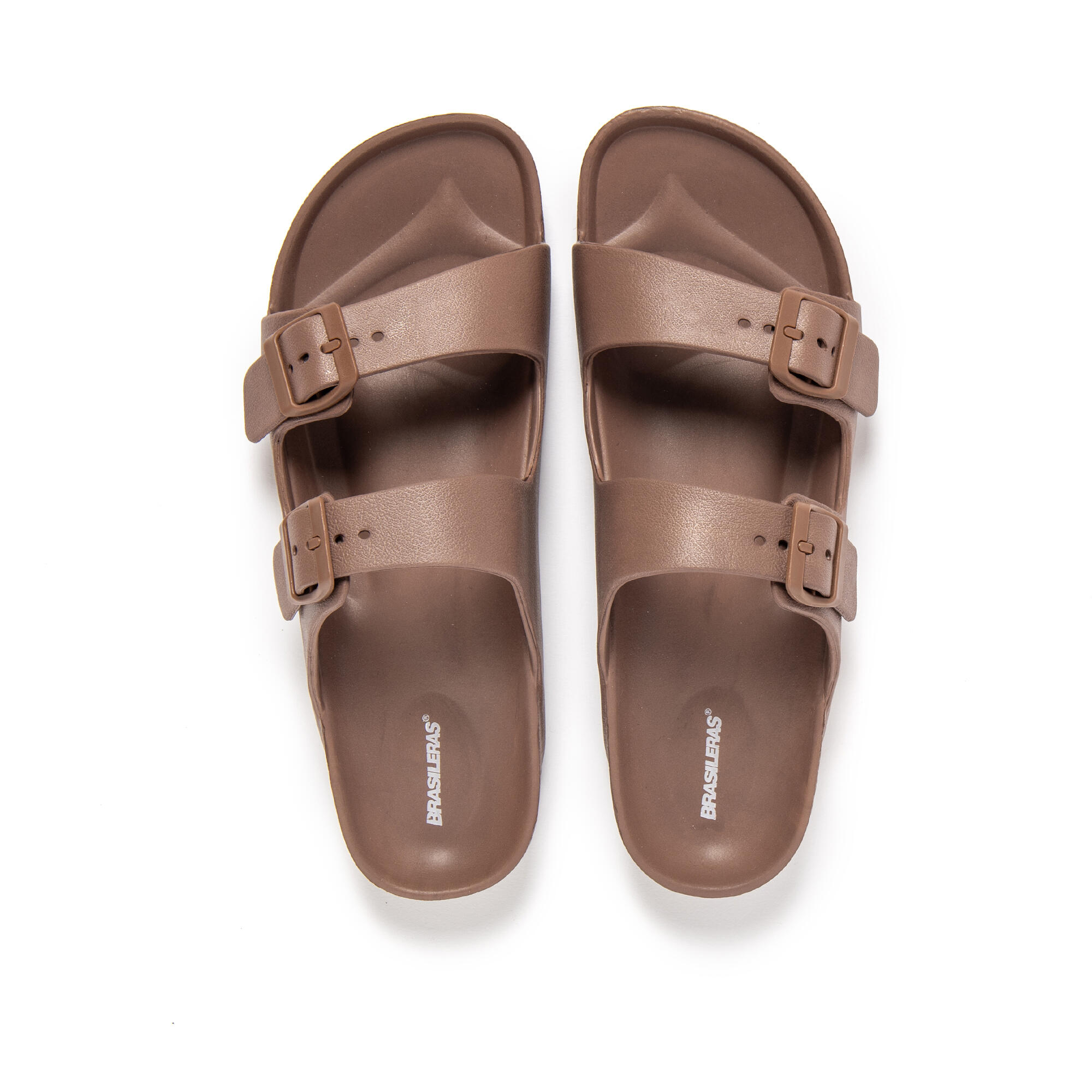 Sandali da spiaggia unisex BRASILERAS marroni con suola gomma 6/7