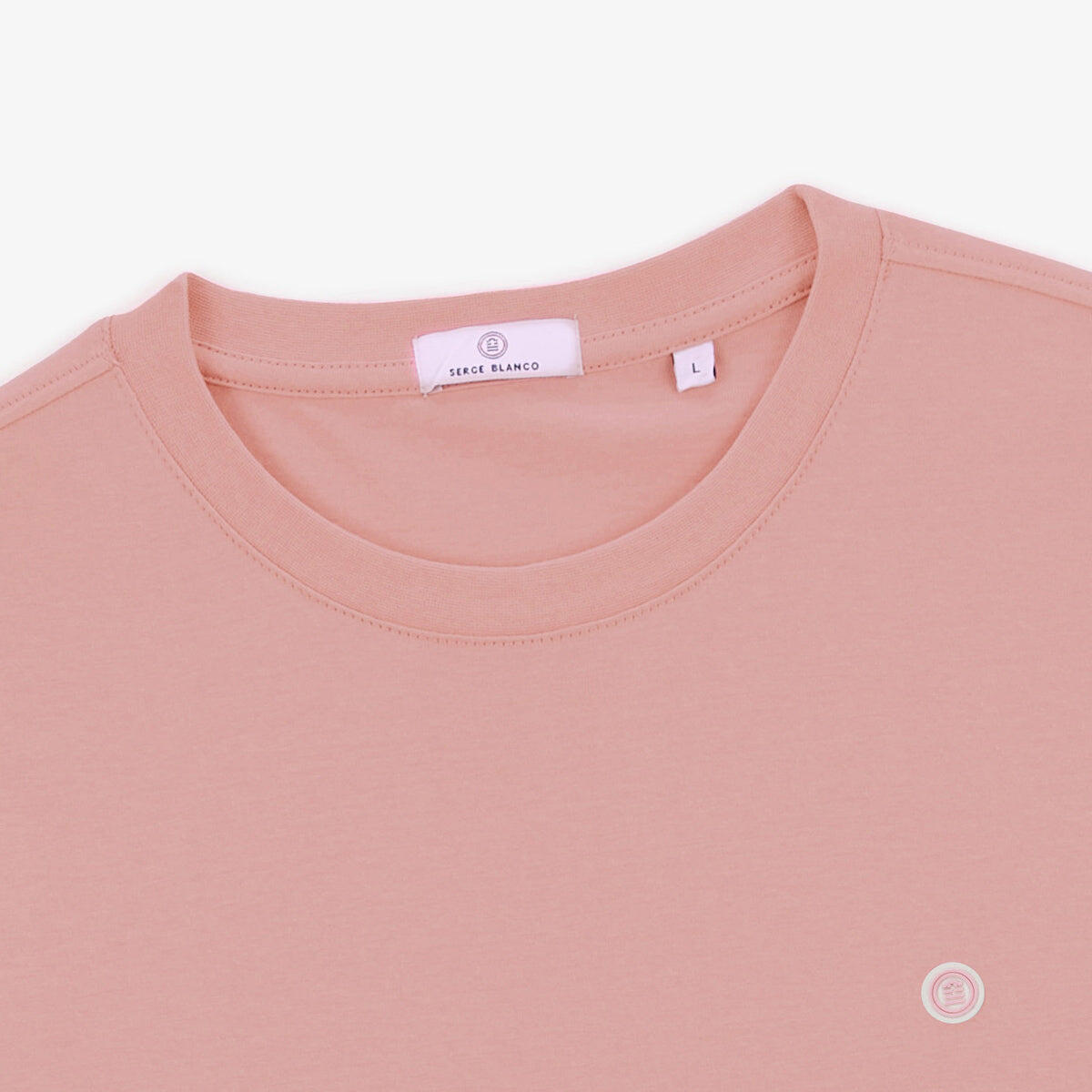 Camiseta de cuello redondo Théo de algodón rosa 4/6