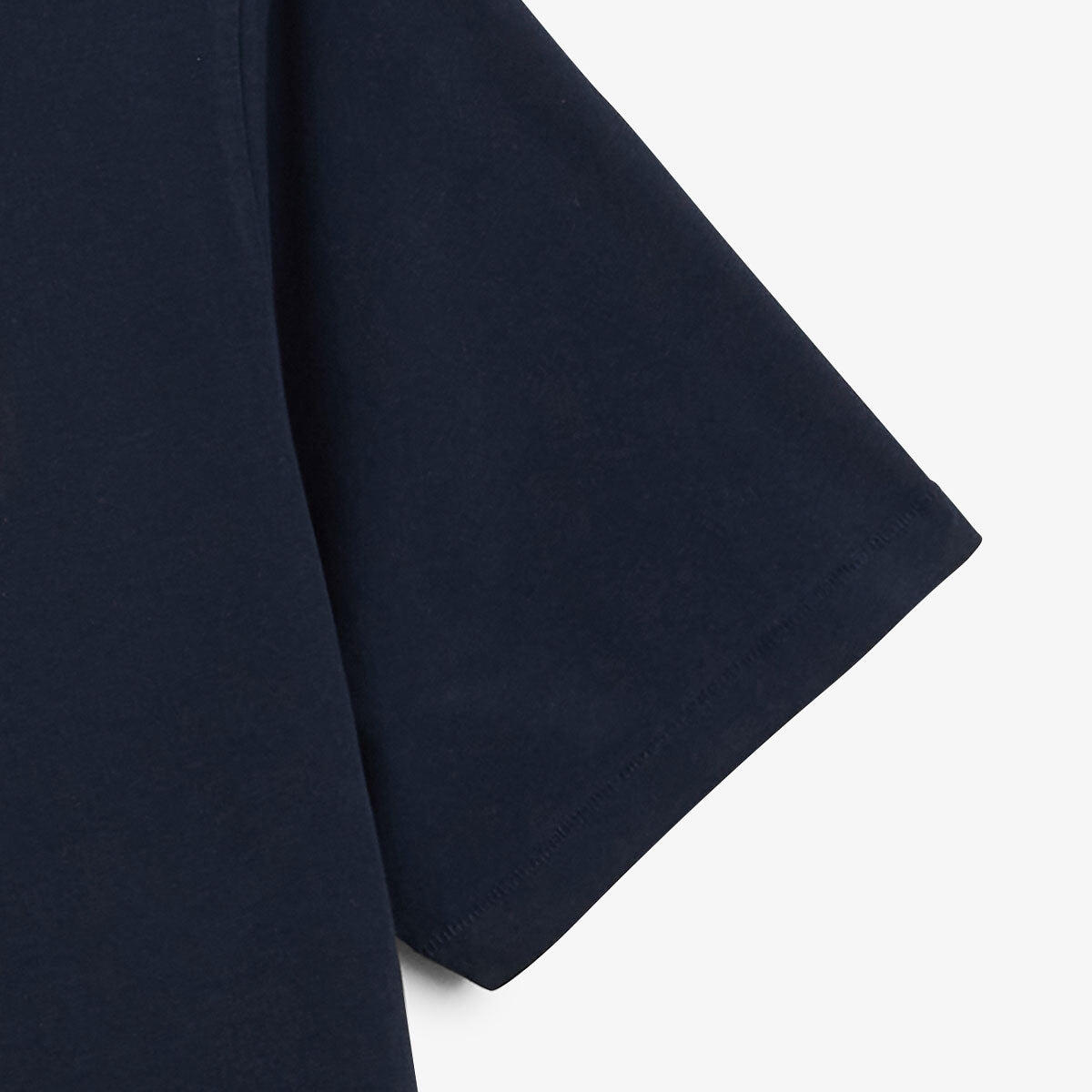 T-shirt girocollo in jersey di cotone con stampa blu navy sul retro 5/6