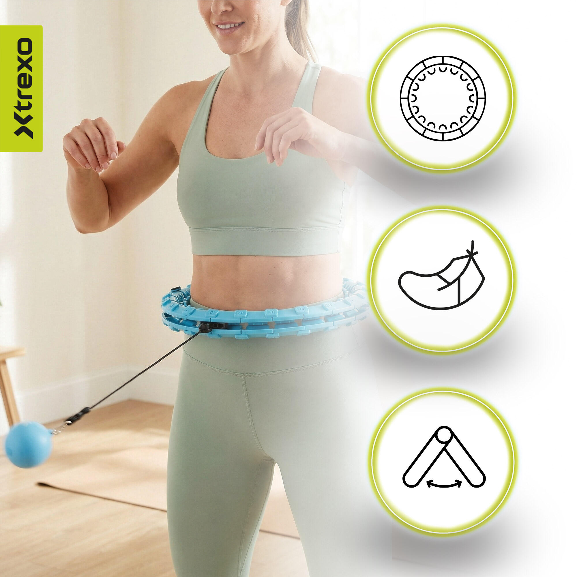 Hula hop z obciążeniem XTREXO TXO-B4Z036-GN 7/7