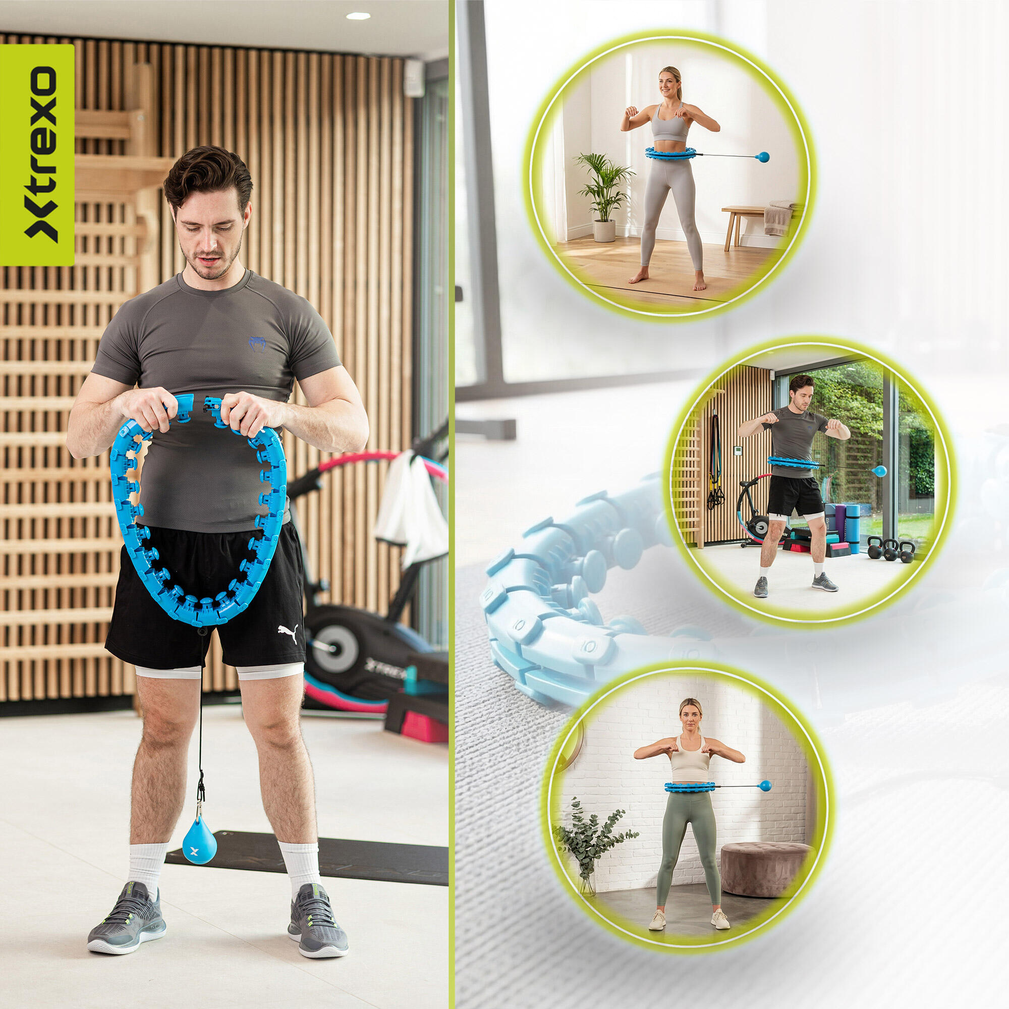 Hula hop z obciążeniem XTREXO TXO-B4Z036-GN 5/7
