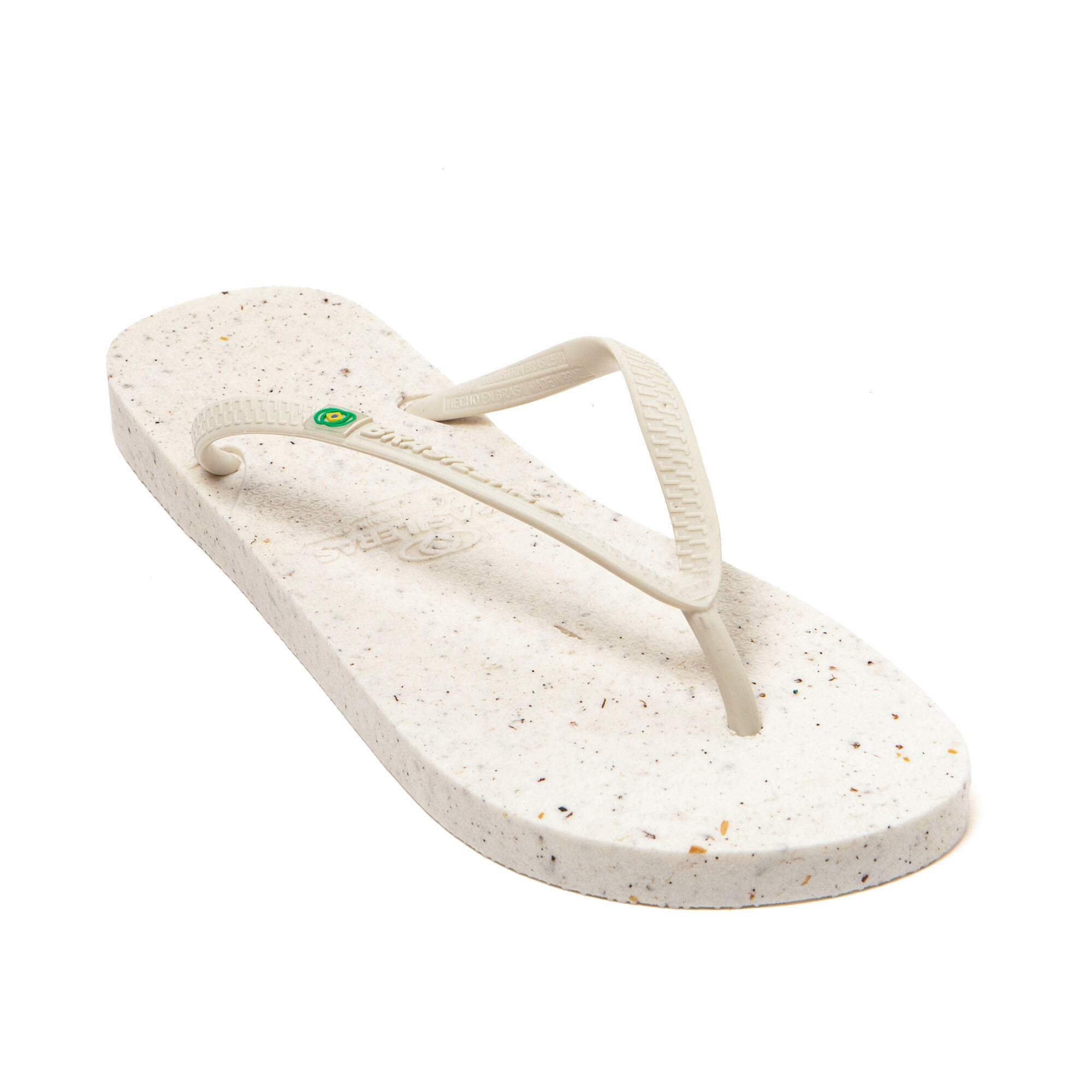 Chanclas playa mujer BRASILERAS Blanco suela goma reciclada 2/7