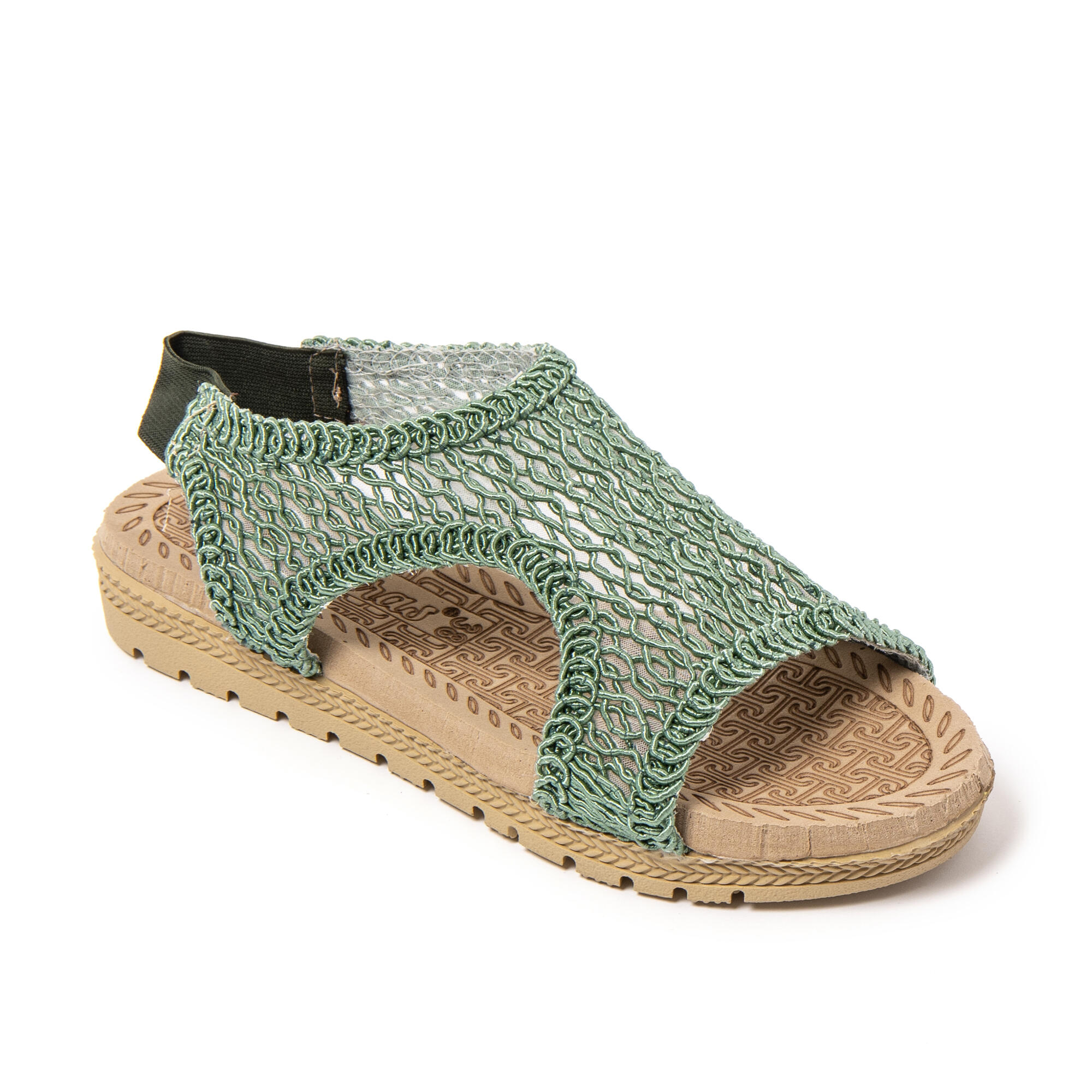 Sandales de plage femme BRASILERAS vertes avec semelle gomme 2/7