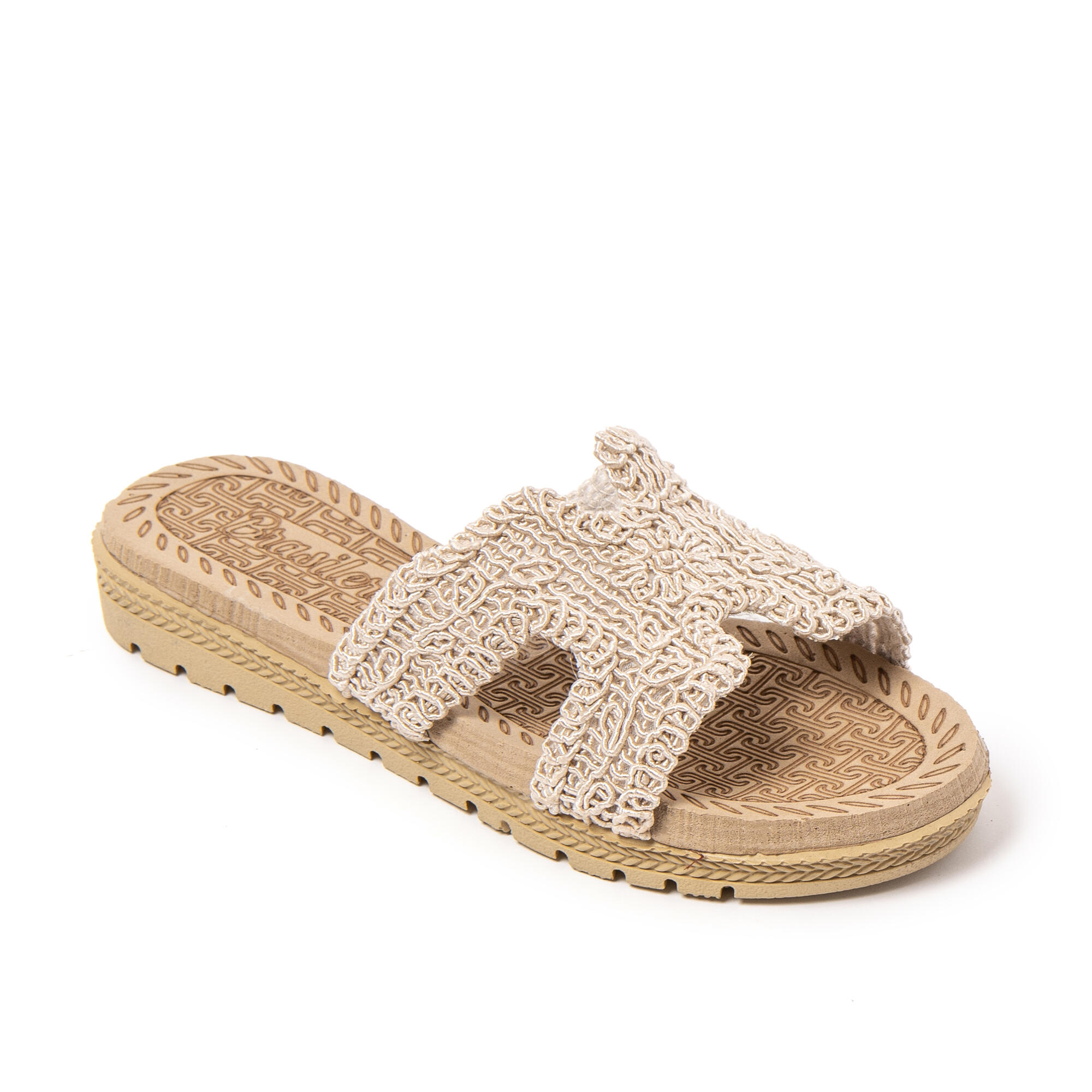 Sandali da spiaggia donna BRASILERAS beige con suola gomma 2/7