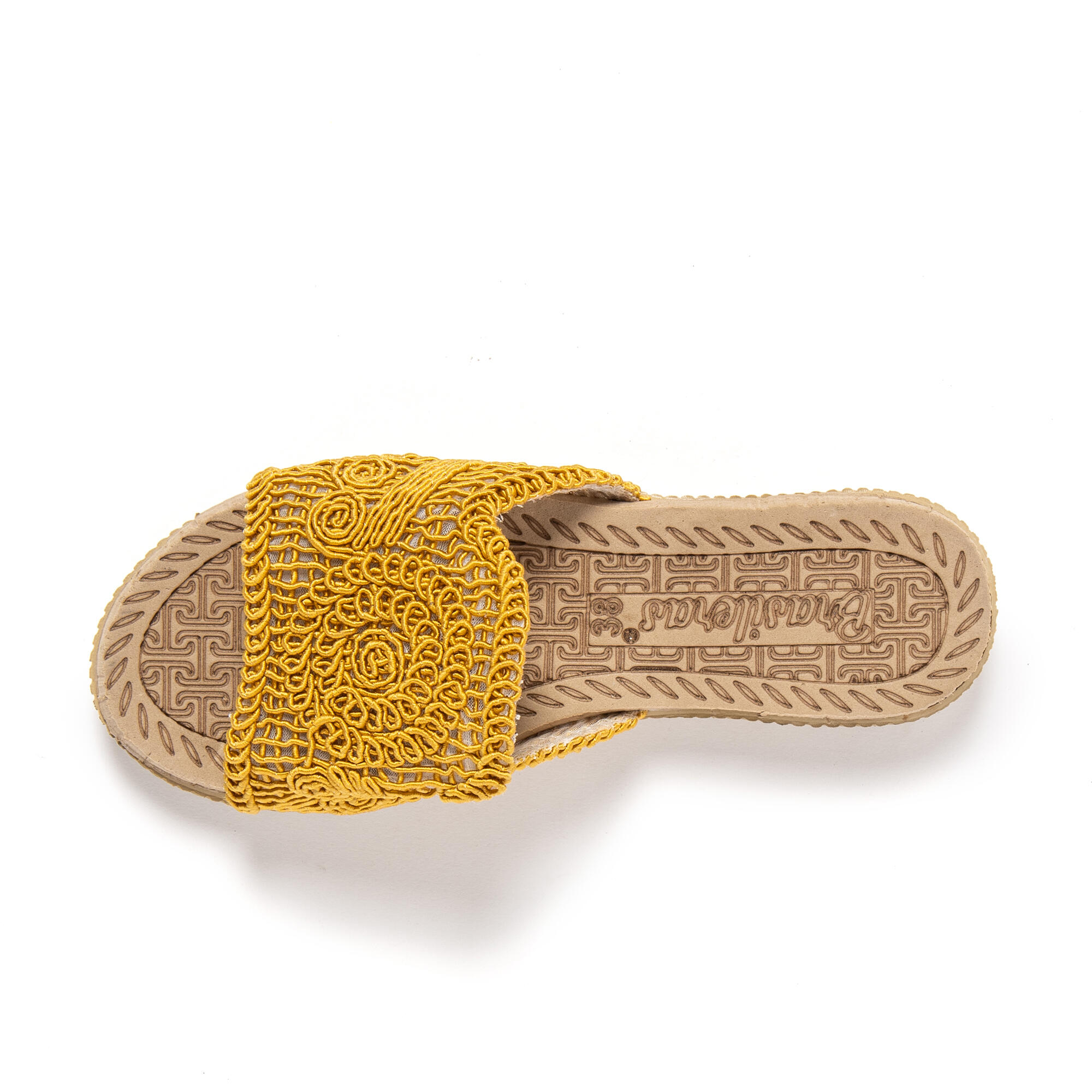 Sandales de plage femme BRASILERAS moutarde avec semelle gomme 5/7