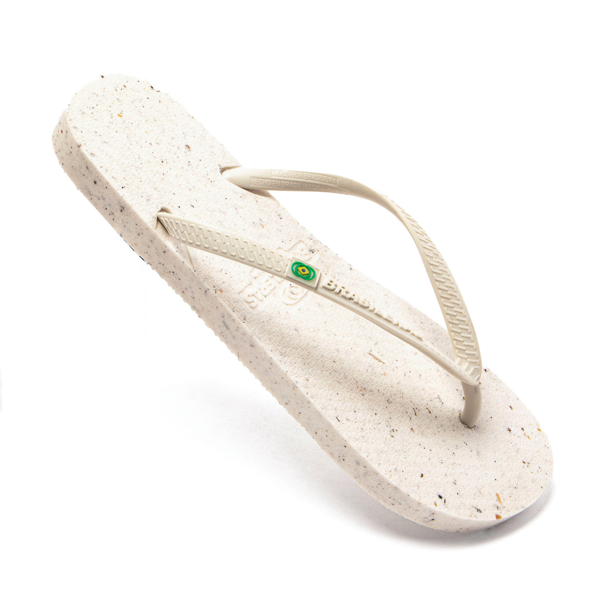 Chanclas playa mujer BRASILERAS Blanco suela goma reciclada 7/7