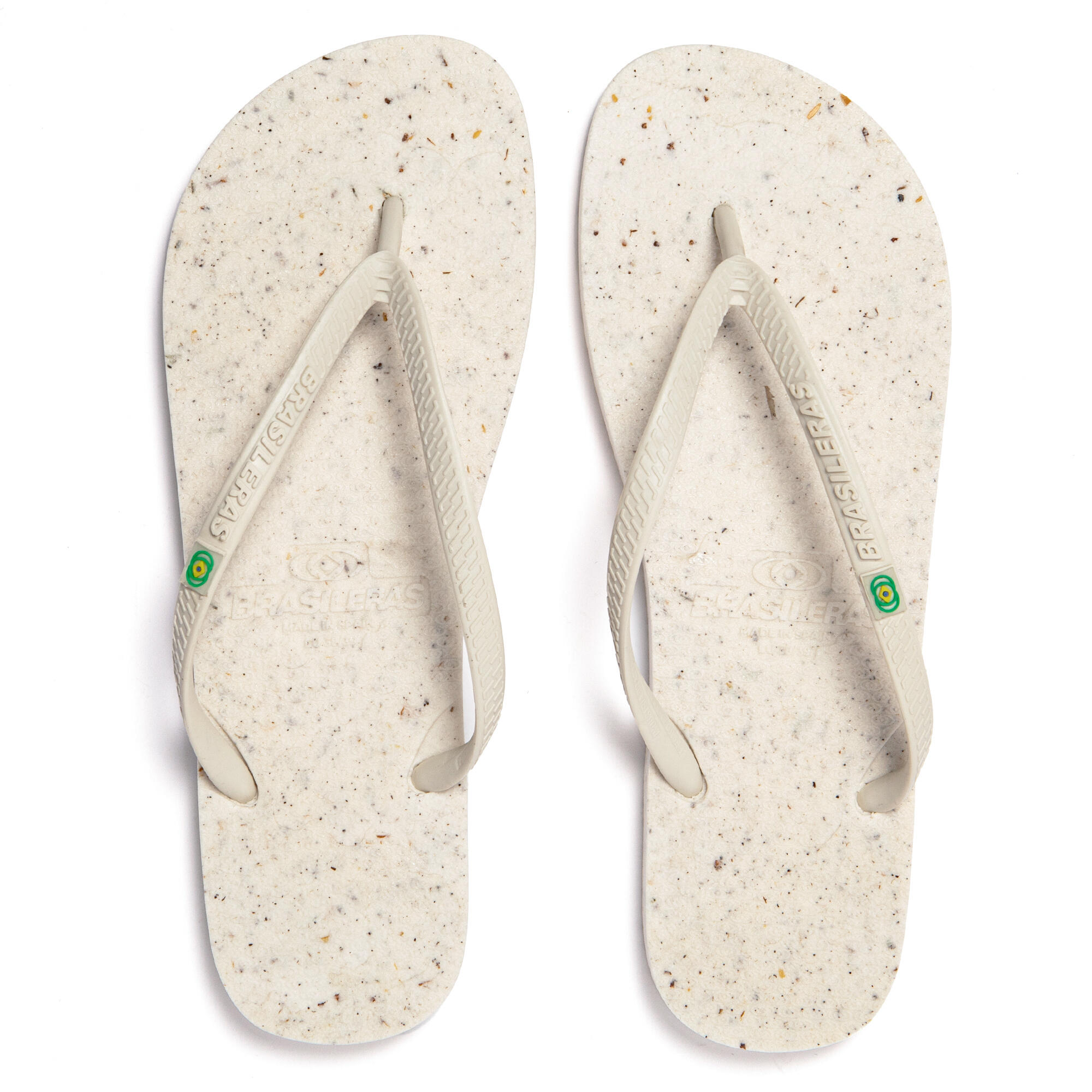 Chanclas playa mujer BRASILERAS Blanco suela goma reciclada 6/7