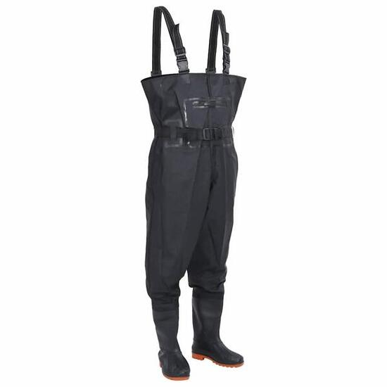 VidaXL Cuissardes avec bottes et ceinture, taille 46, noir