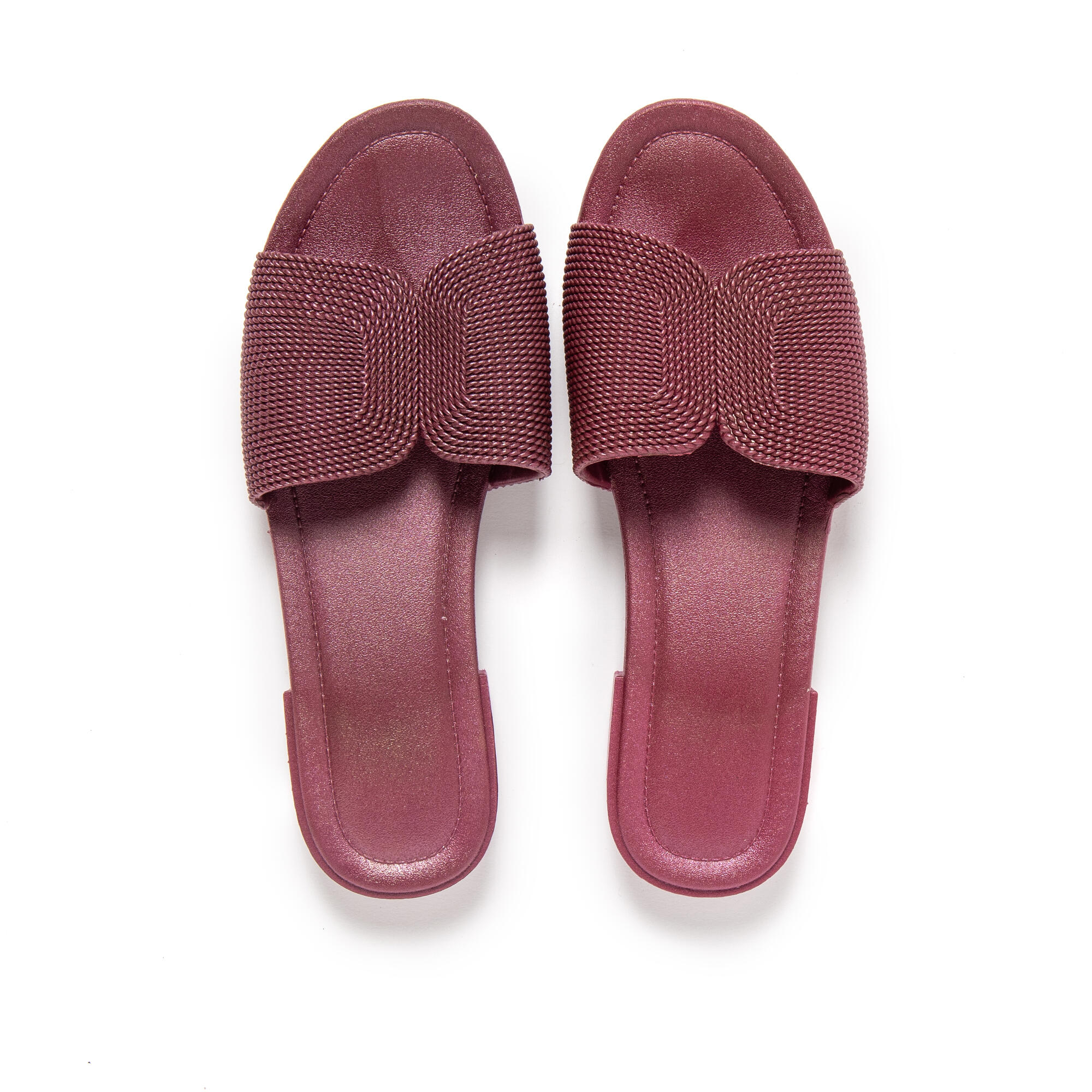 Sandales de plage femme BRASILERAS bordeaux avec semelle gomme 6/7