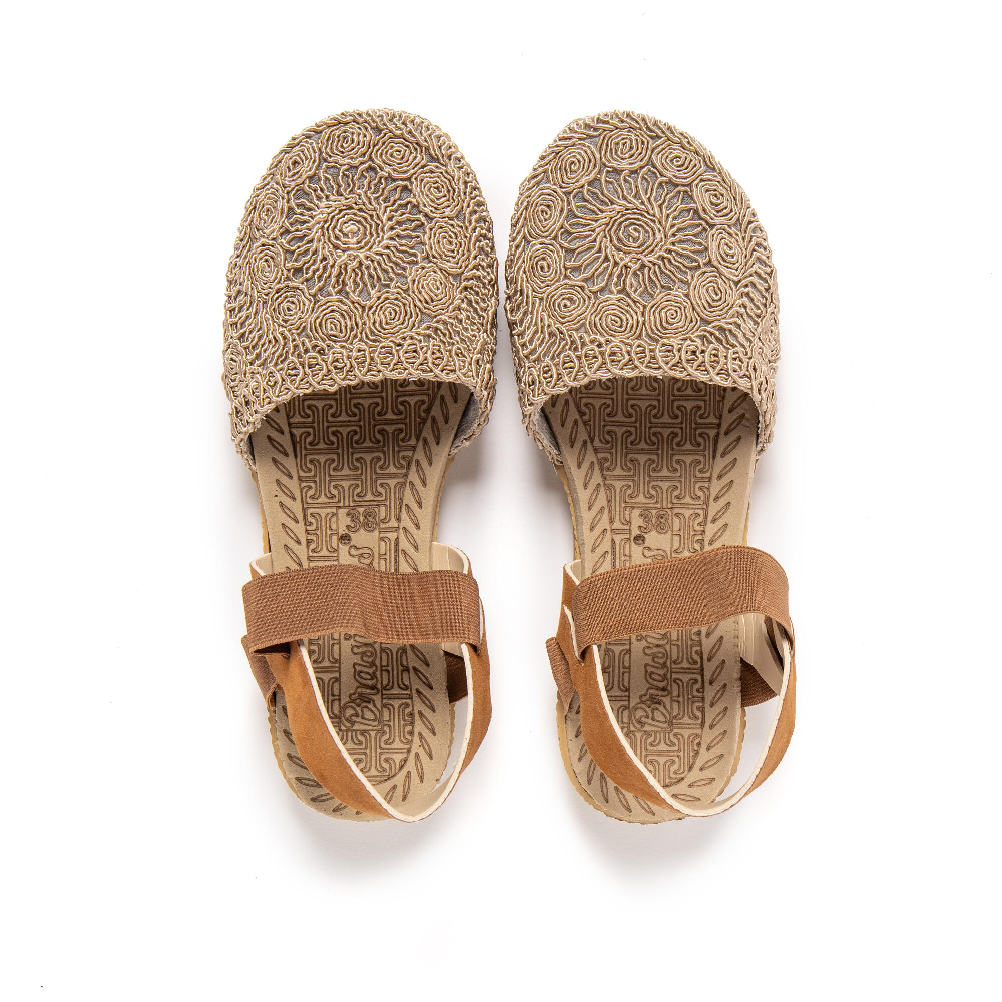 Sandales de plage femme BRASILERAS marron avec semelle gomme 6/7