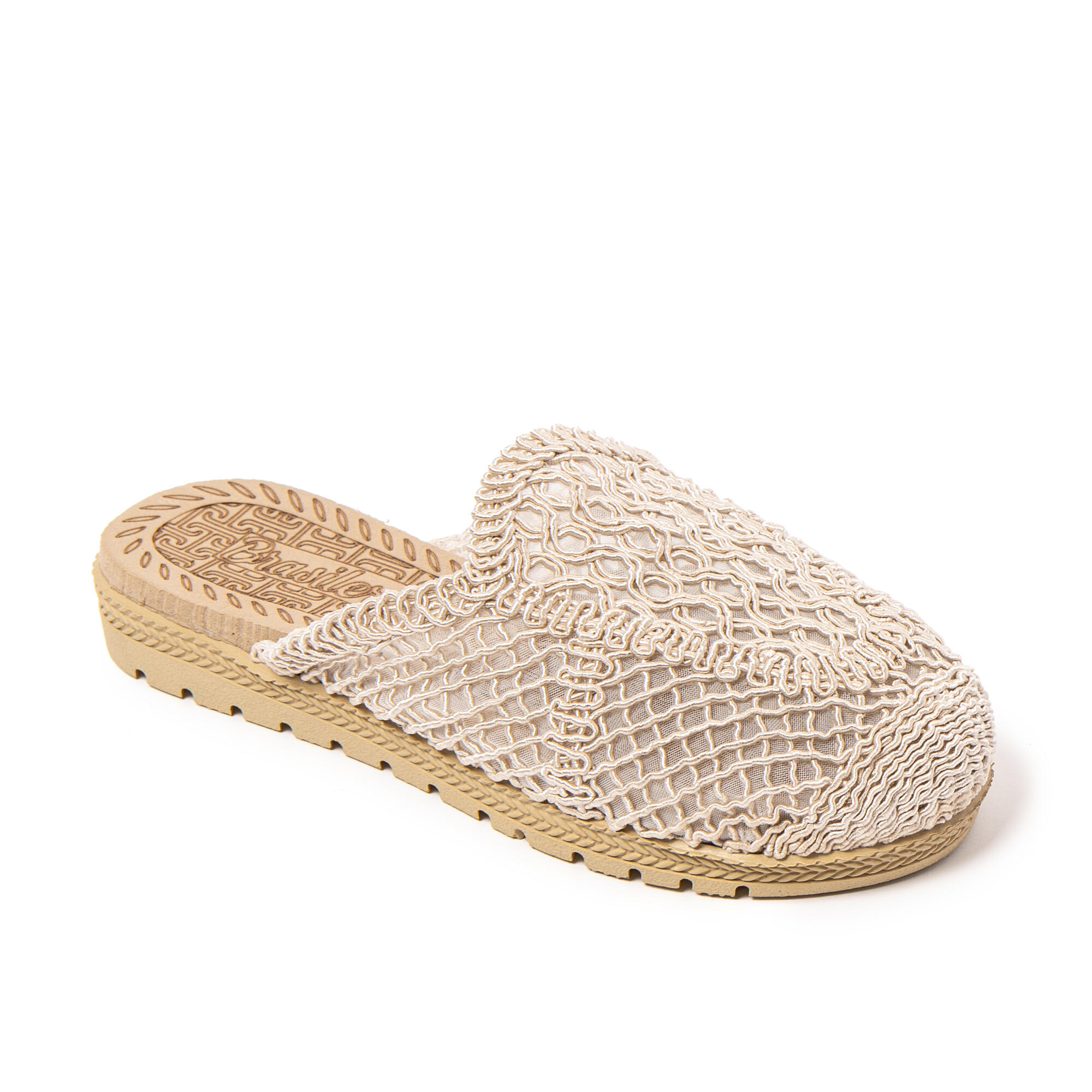 Sandali da spiaggia donna BRASILERAS beige con suola gomma 2/7