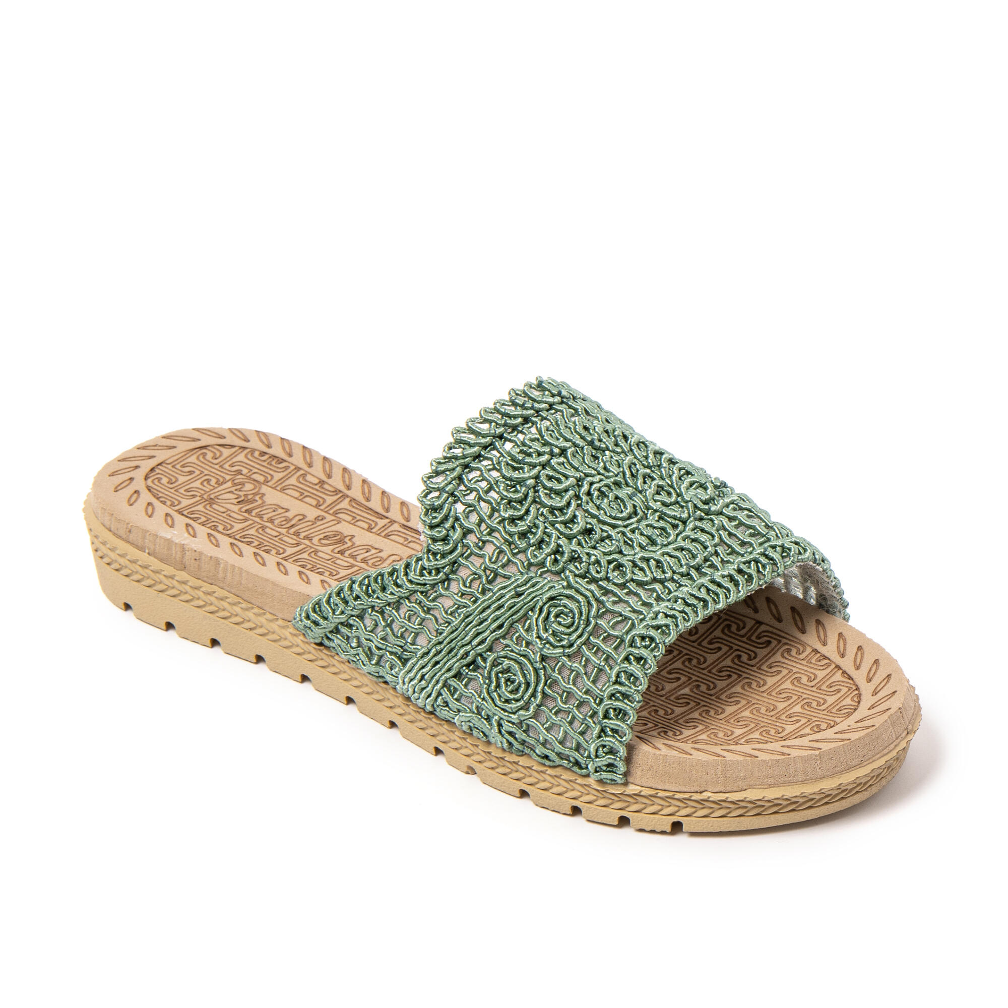 Sandali da spiaggia donna BRASILERAS verdi con suola gomma 2/7