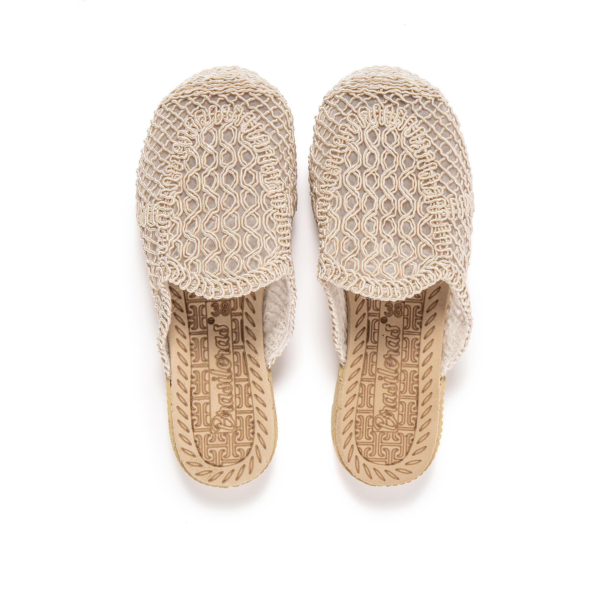Sandali da spiaggia donna BRASILERAS beige con suola gomma 6/7