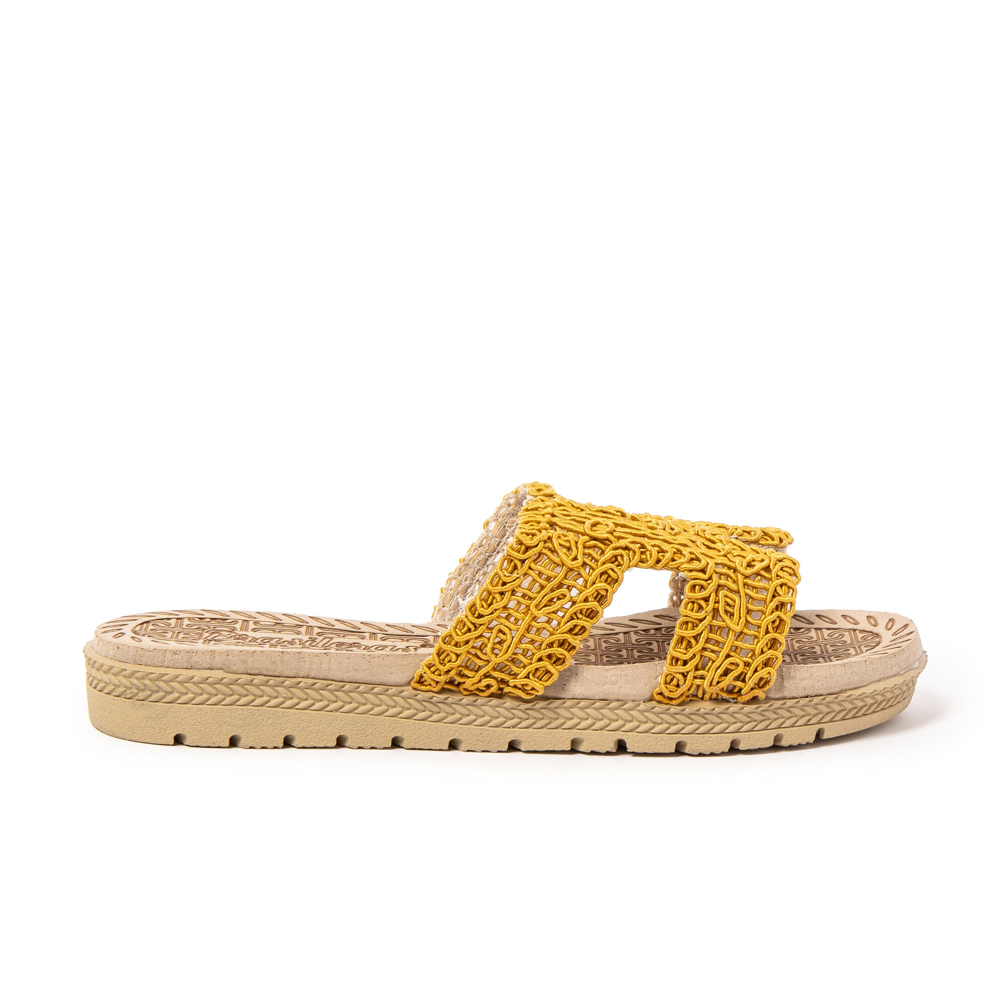 Sandales de plage femme BRASILERAS moutarde avec semelle gomme 3/7