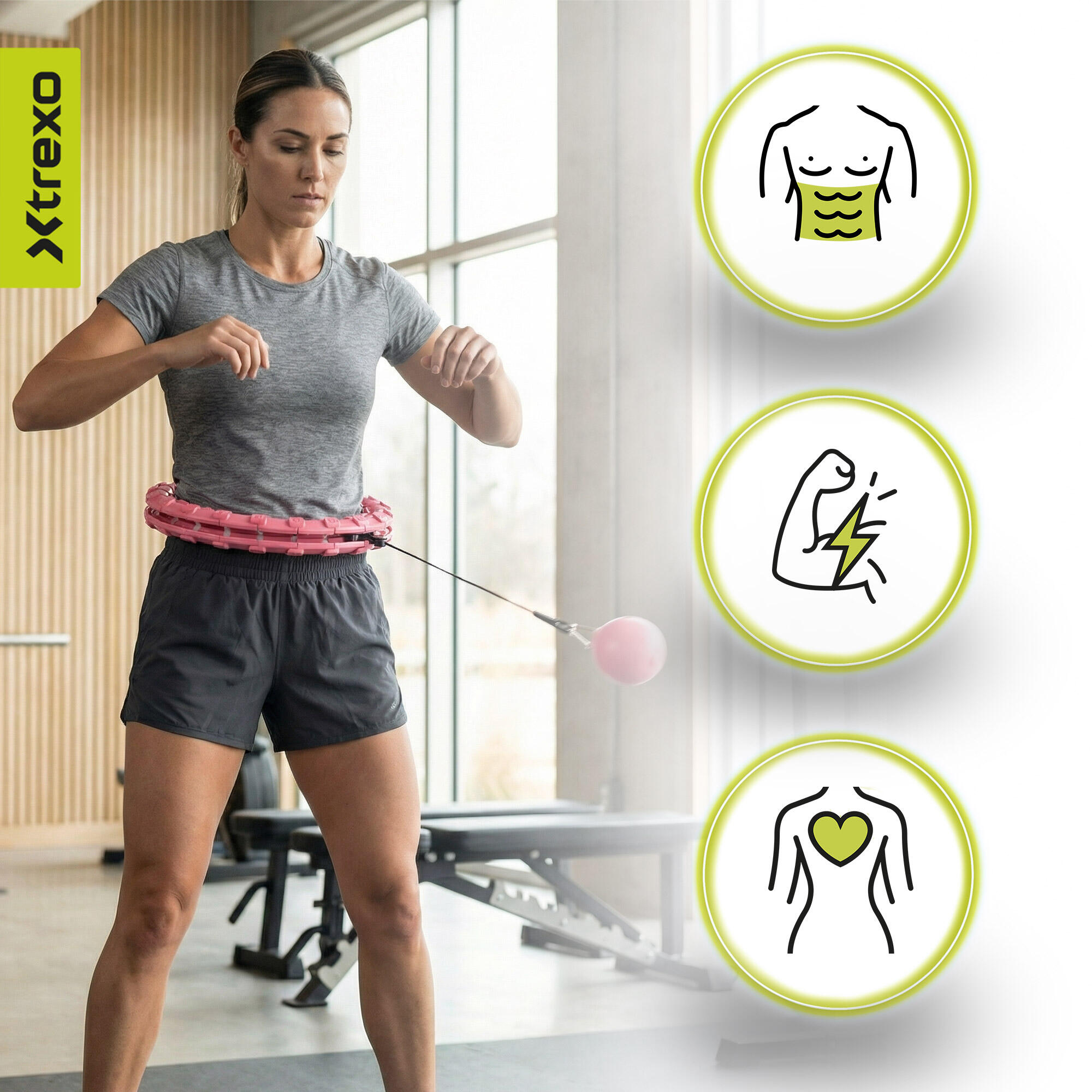 Hula hop z obciążeniem XTREXO TXO-B4Z036-PK 7/7