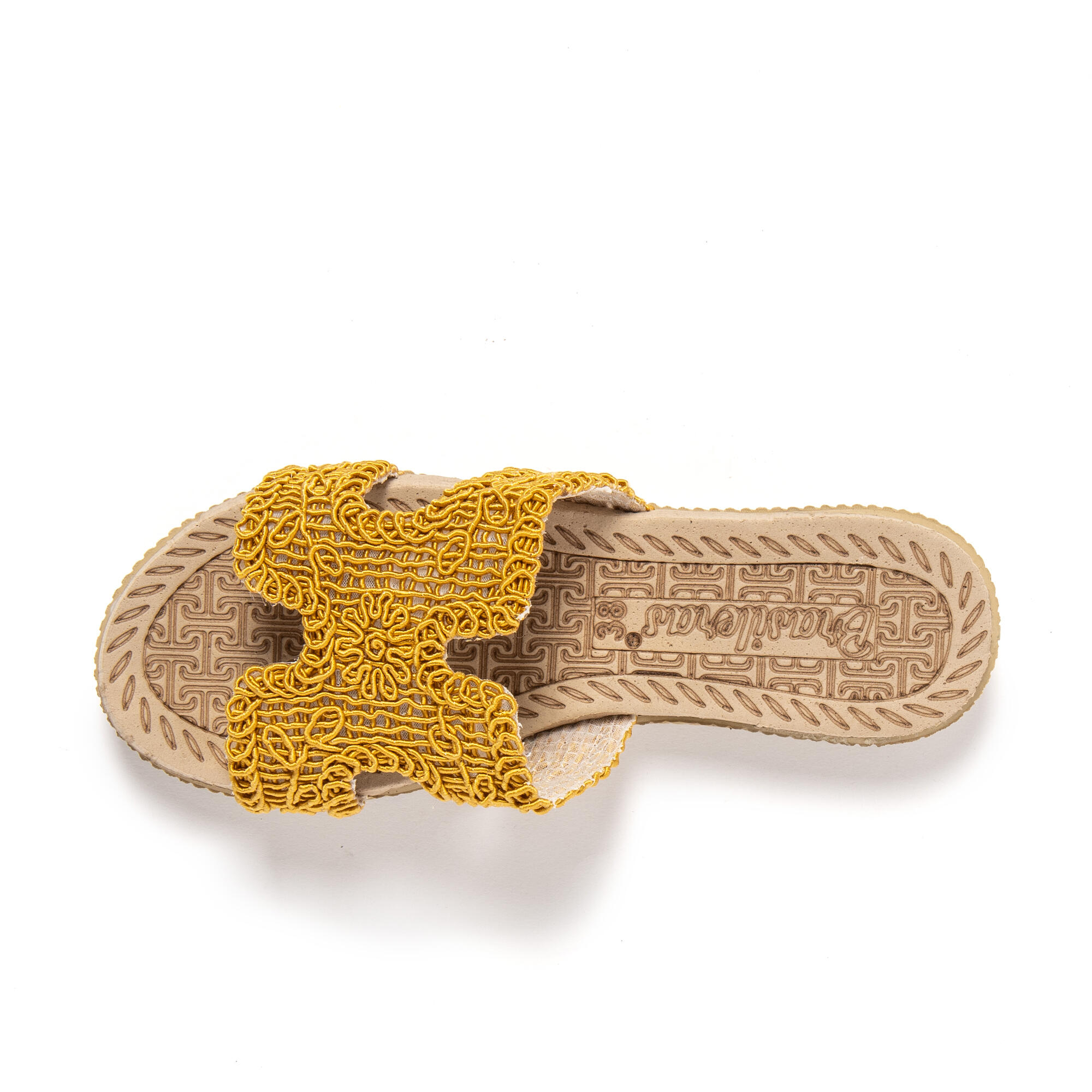 Sandales de plage femme BRASILERAS moutarde avec semelle gomme 5/7