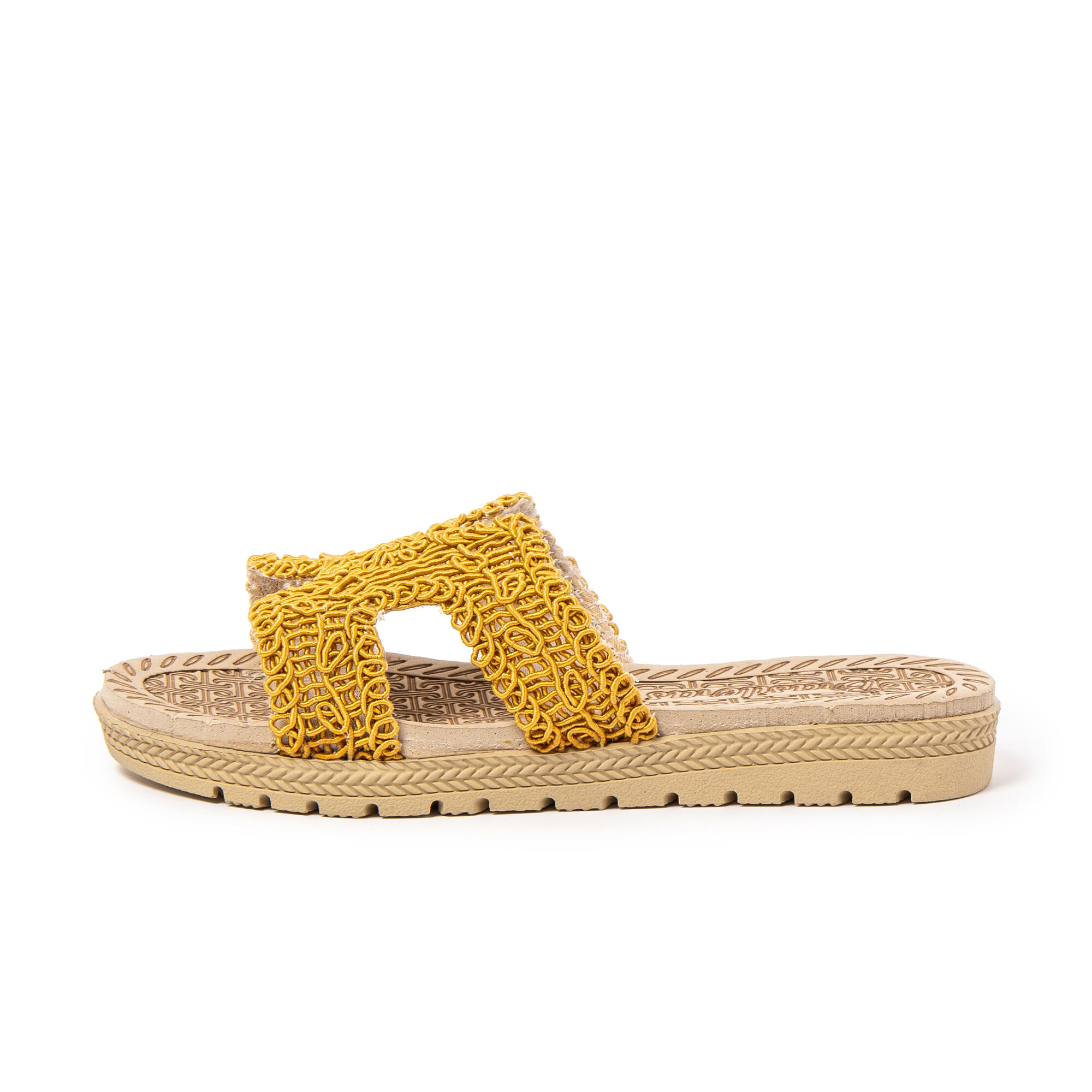 Sandales de plage femme BRASILERAS moutarde avec semelle gomme 4/7